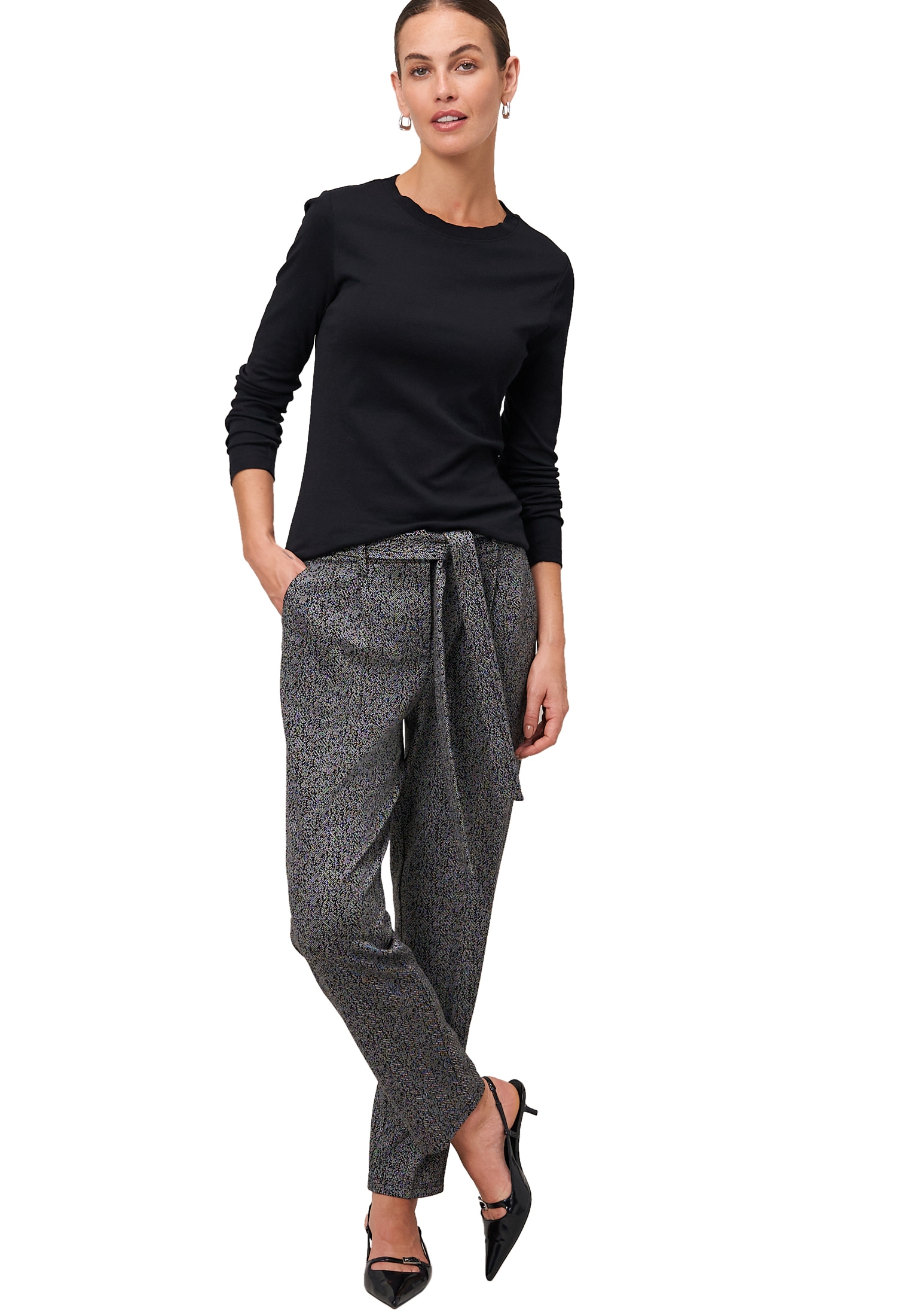 Zero Kurzarmshirt »zero Damen Jersey-Shirt mit Wellenkante«, (1 tlg.), weiteres Detail