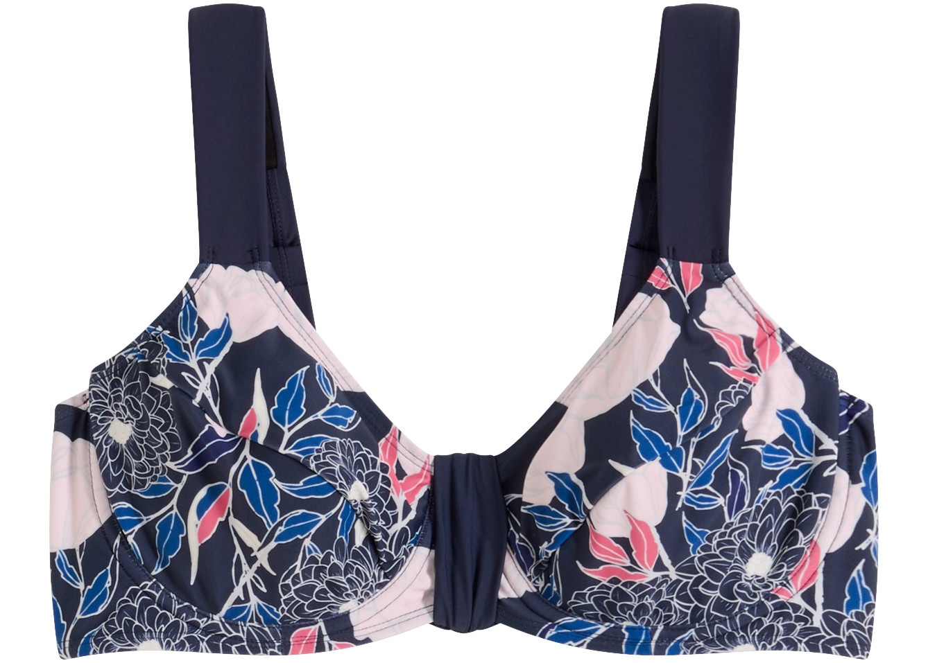 bonprix Bügel-Bikini-Top Minimizer, mit floralem Muster, sportlicher Stil