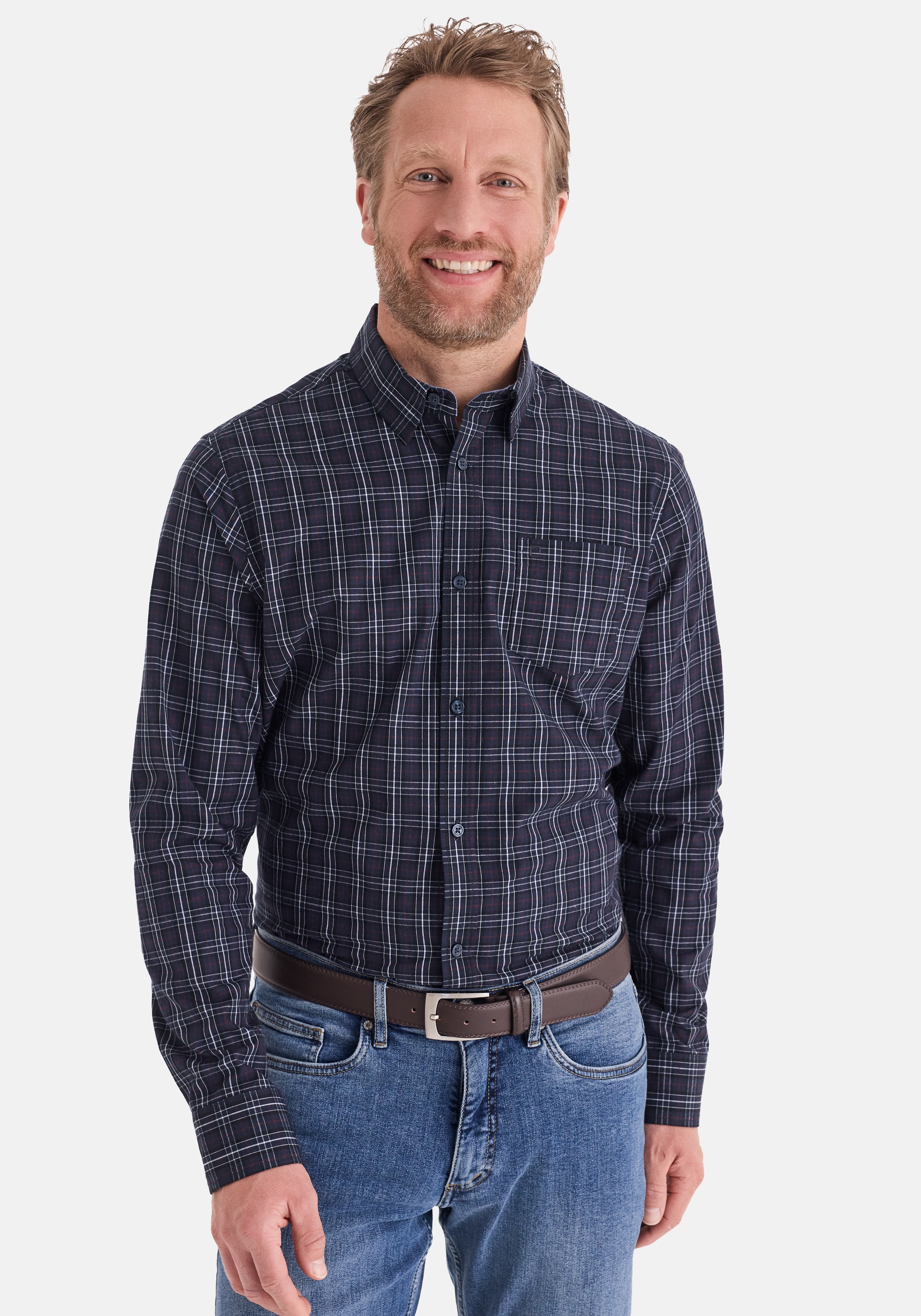 Stooker Men Langarmhemd »HUGH Hemd Modern Kent Langarm« Hemd Modern Kent Langarm für Herren