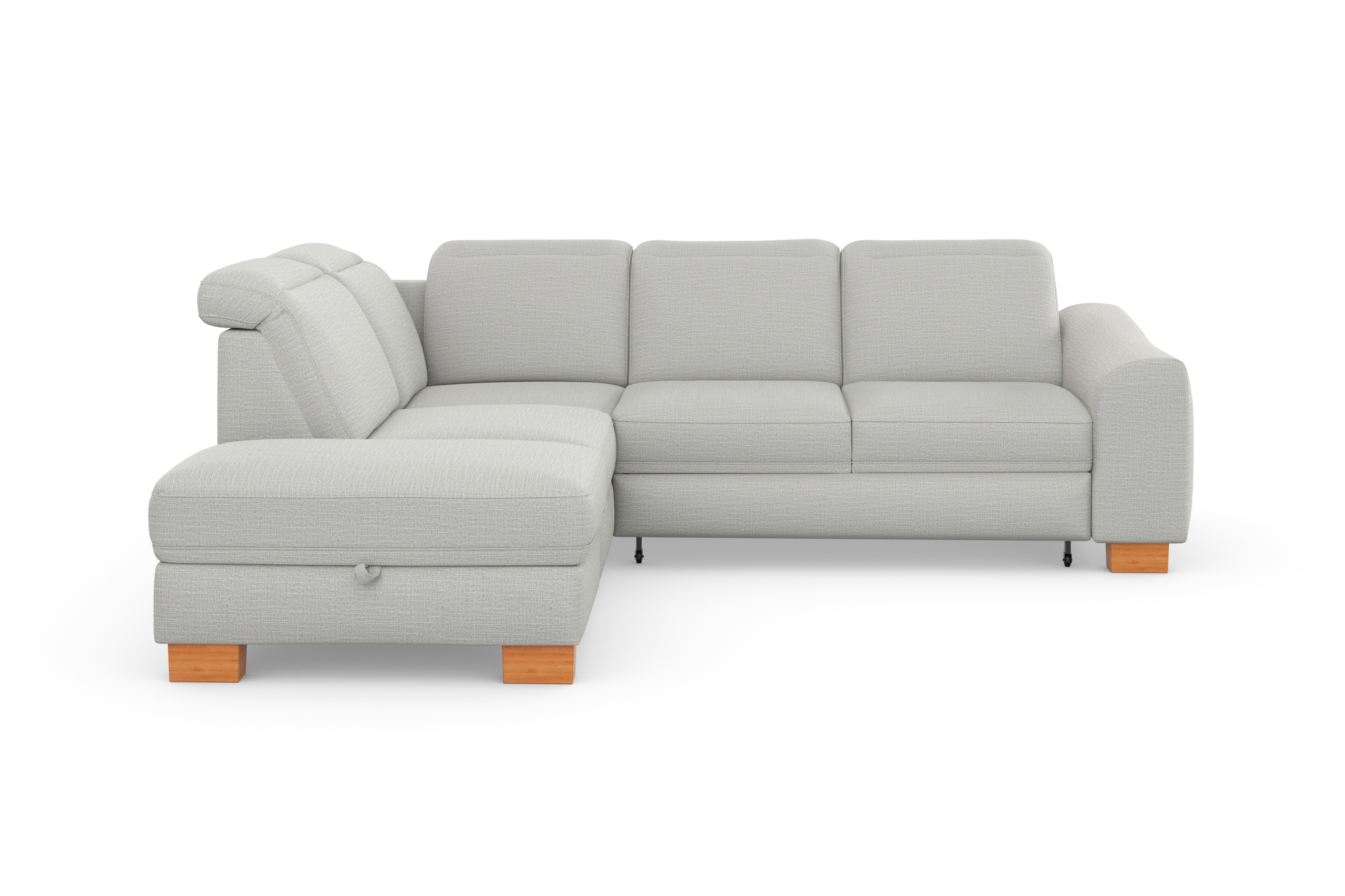 sit&more Ecksofa »Dundee L-Form«, mit Federkern und Massivholzfüßen, wahlweise mit Kopfteilverstellung