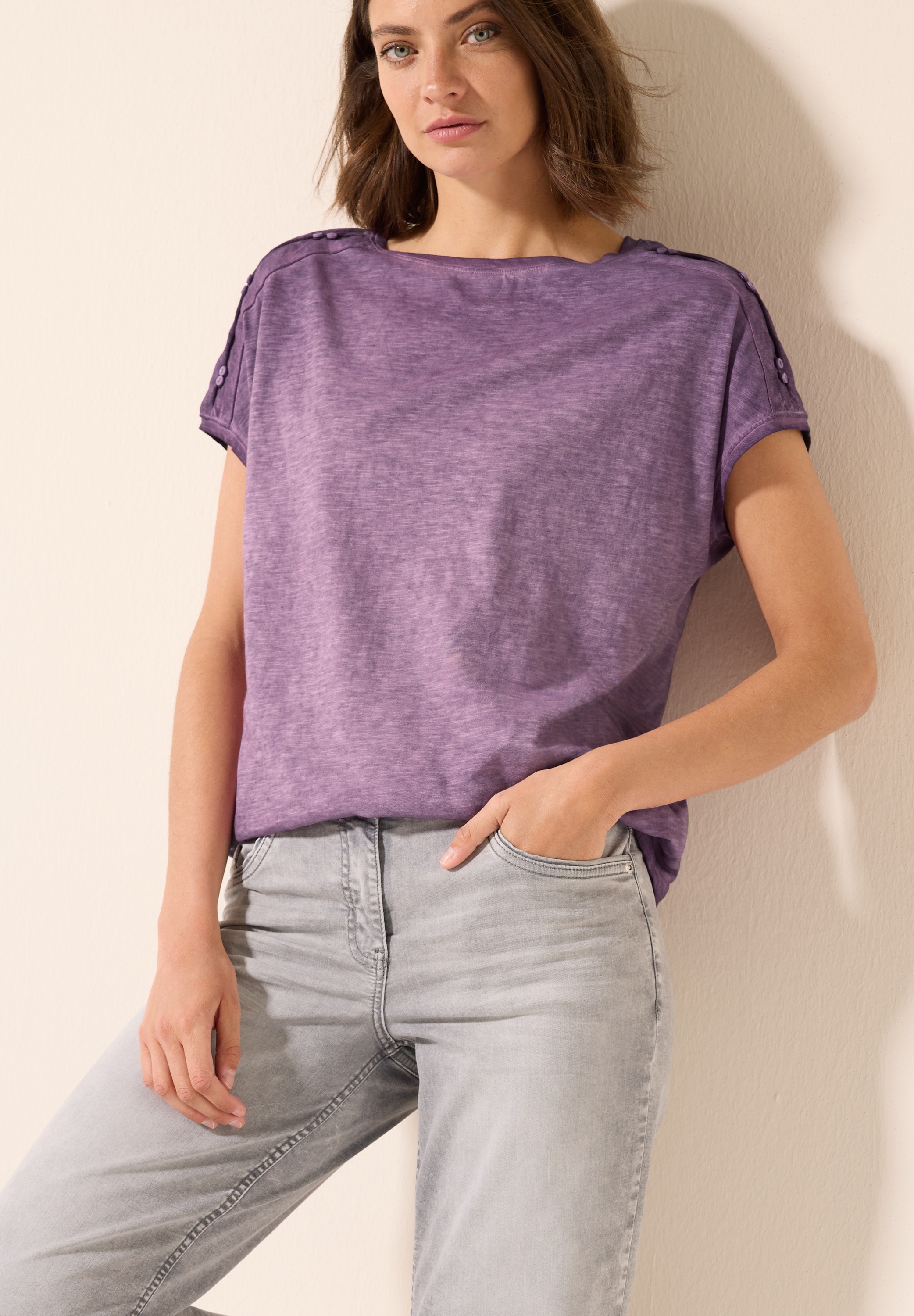 Cecil T-Shirt, mit Knopfdetail günstig online kaufen