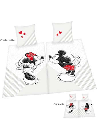 Partnerbettwäsche »Disney's Mickey und Minnie Mouse in Gr. 135x200 cm«