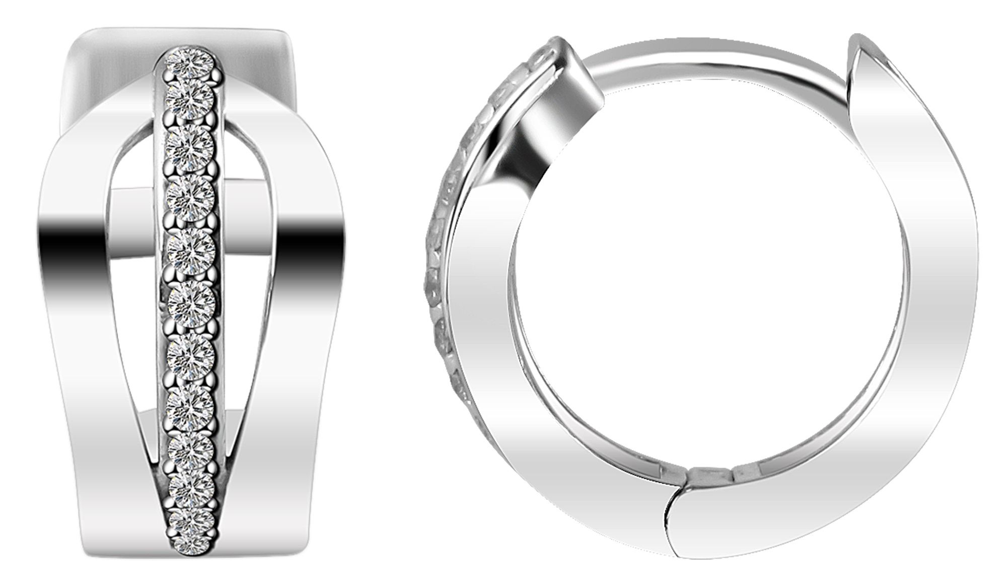 Adelia´s Klappcreolen "Damen Ohrringe – Klappcreole aus 925 Silber mit Zirk günstig online kaufen