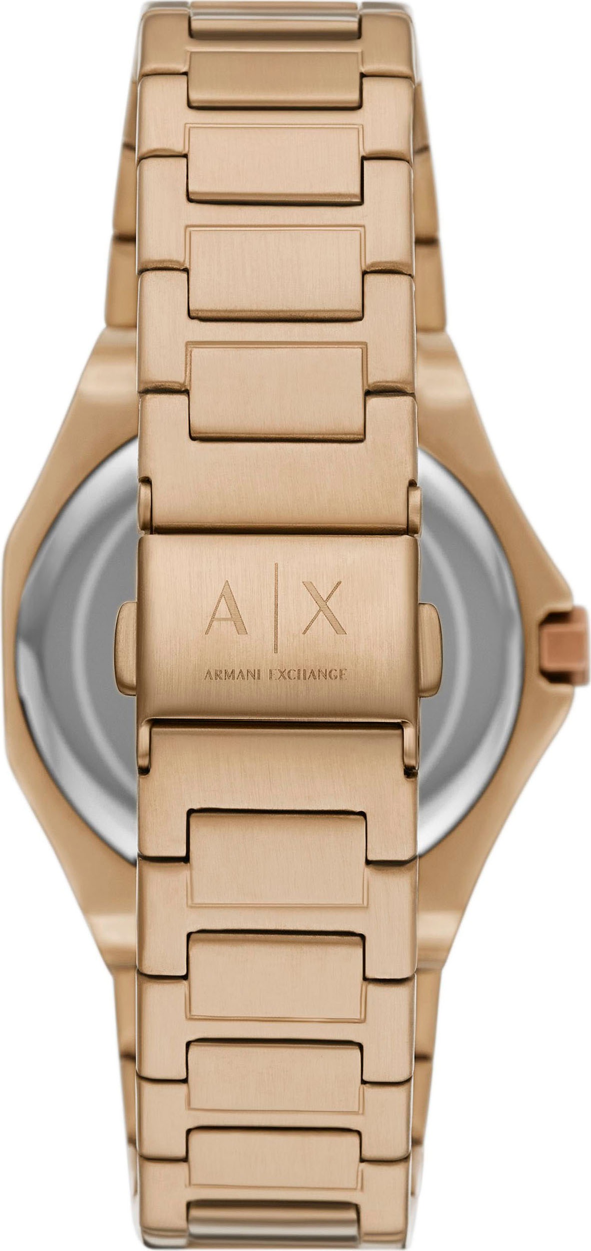 ARMANI EXCHANGE Quarzuhr, Armbanduhr, Damenuhr, Edelstahlarmband, analog, Glassteine