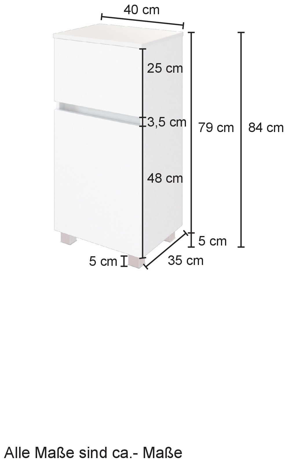 welltime Unterschrank »Kaunas«, 40 cm breit, mit Schubkasten, Soft-Close-Funktion