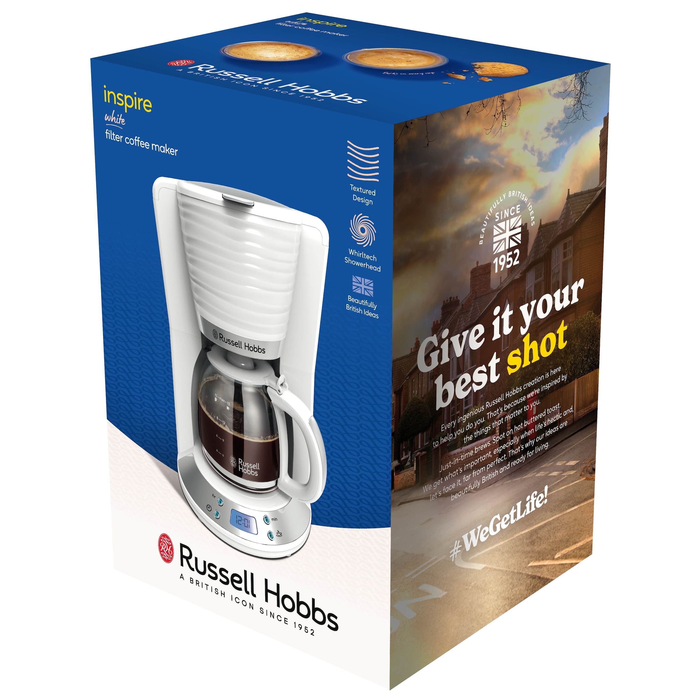 RUSSELL HOBBS Filterkaffeemaschine »Inspire 24390-56«, 1,25 l Kaffeekanne, 1x4, 1100 Watt