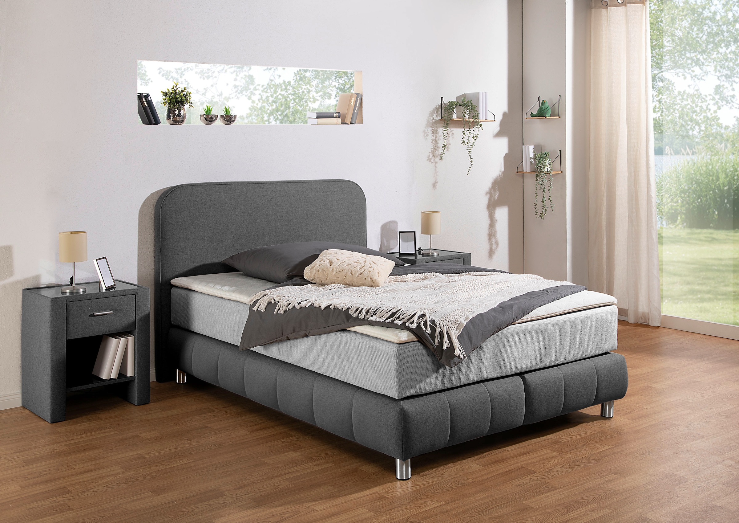 Home affaire Boxspringbett »Cesson, in verschiedenen Breiten«, inkl. Topper, wahlweise in H2, H3 oder H4 erhältlich