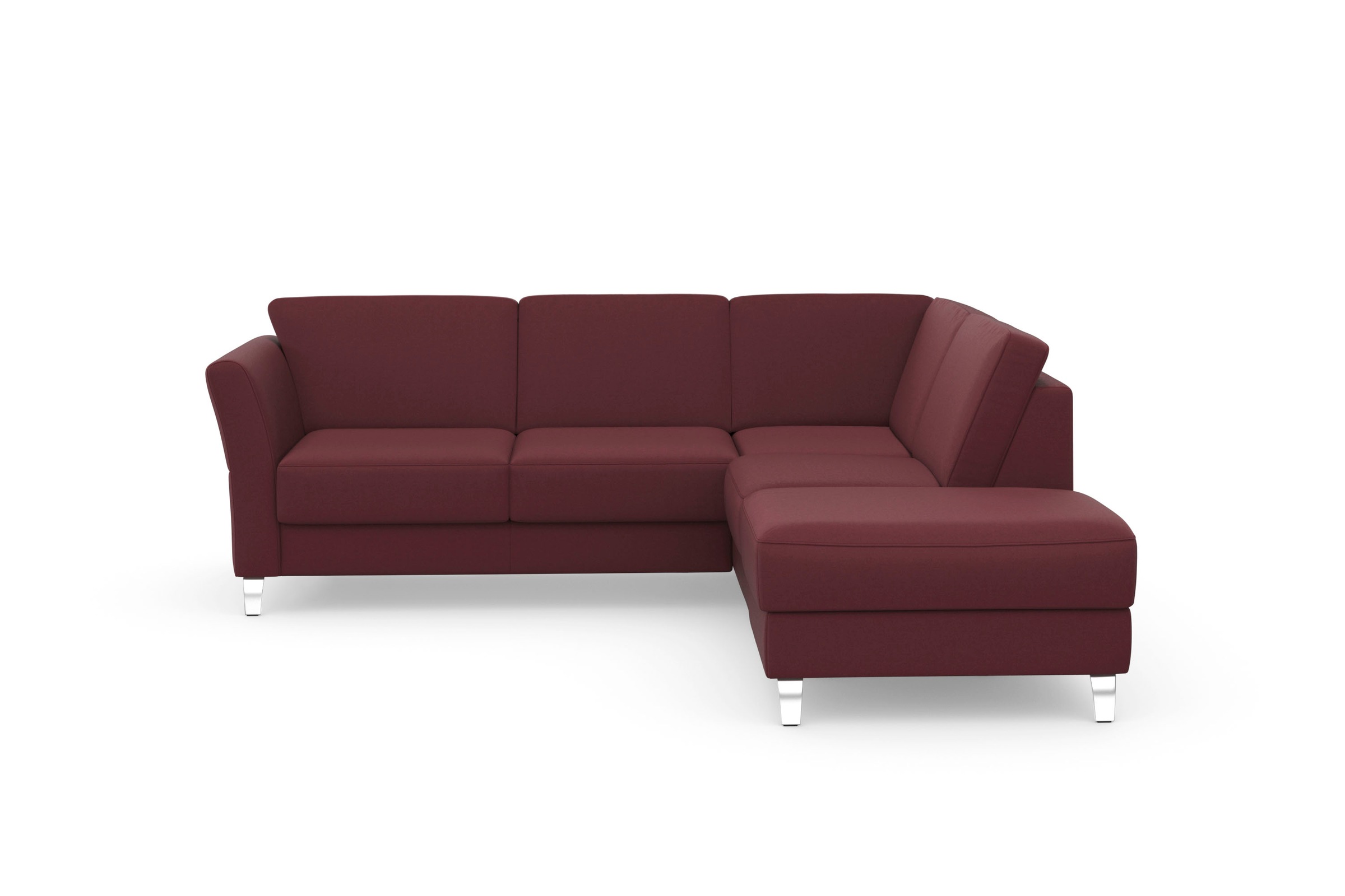 Ecksofa SIT & MORE "Visby L-Form", rot (bordeaux), B:248cm H:87cm T:213cm, Sofas, Ecksofa, Wahlweise mit Bettfunktion und Stauraum, frei im Raum stellbar