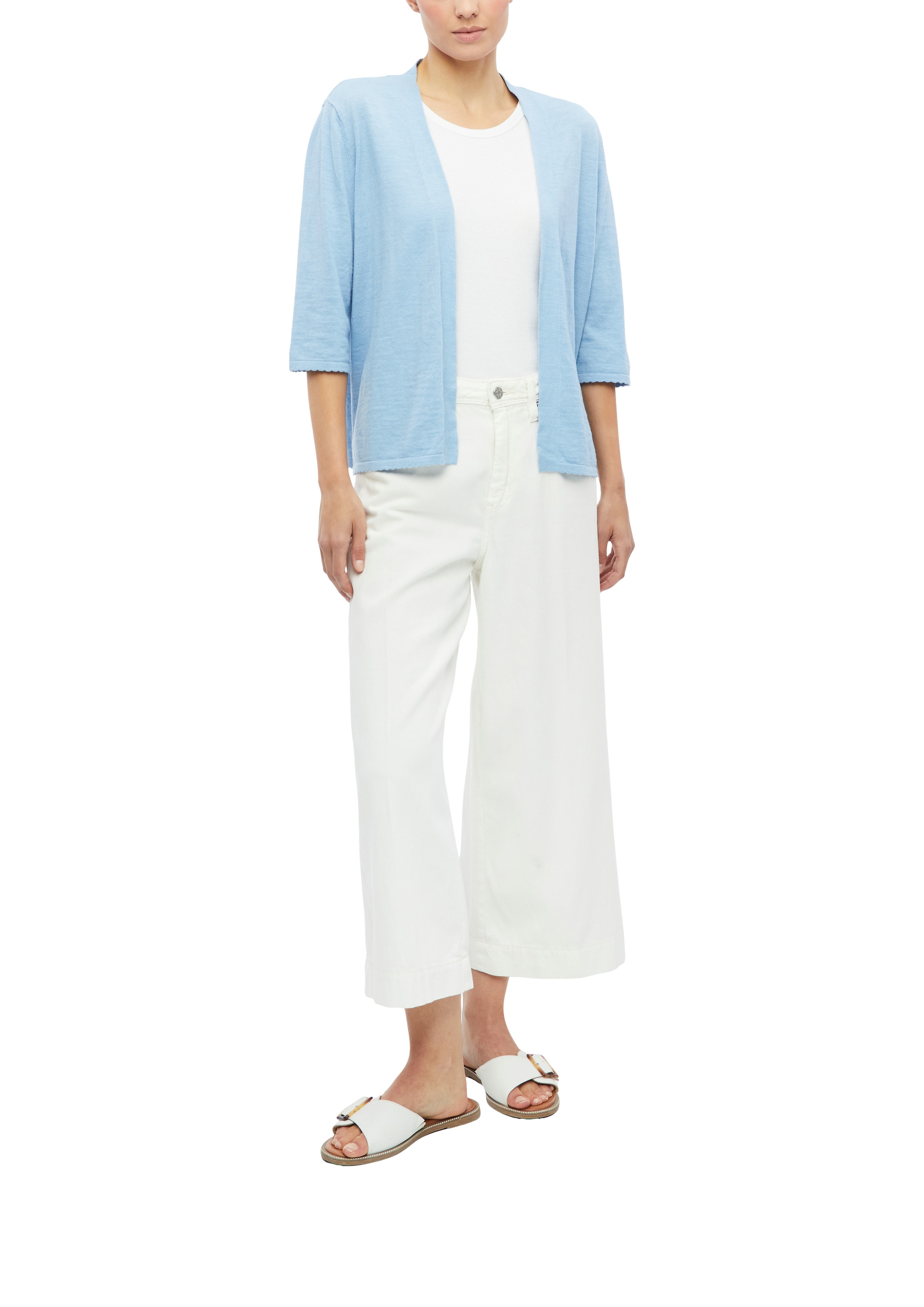 s.Oliver Cardigan 3/4-Arm Sommer-Strickjacke ohne Verschluss