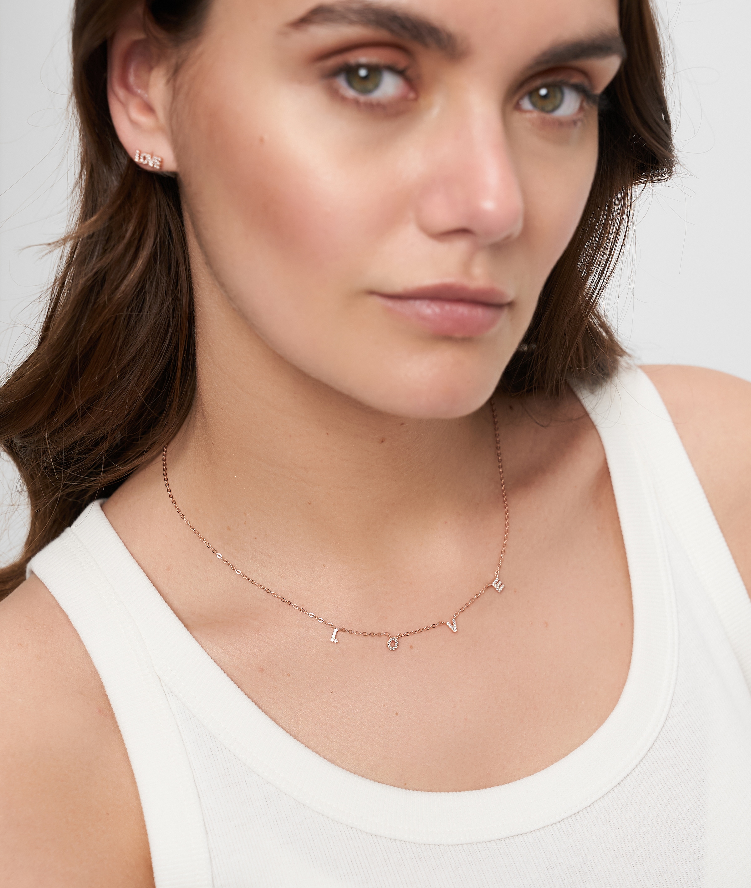 Tamaris Silberkette »Schmuck Geschenk Silber 925 Halskette Love Letters« mit Zirkonia (synth.)