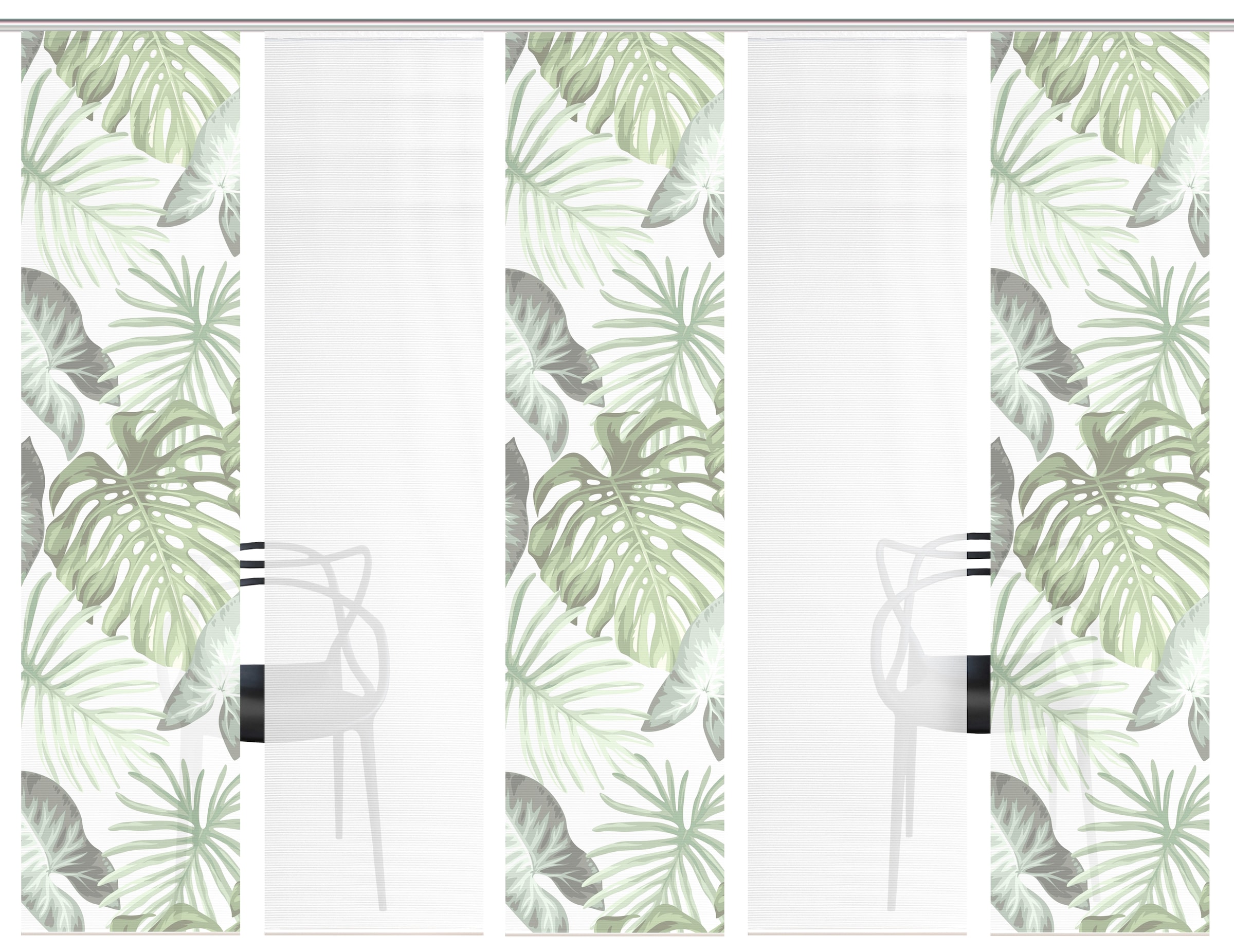 Vision S Schiebegardine »SANJA« Paneelwagen 5 Stk. tlg. Schiebevorhang,Bambusoptik,Digitaldruck,SET