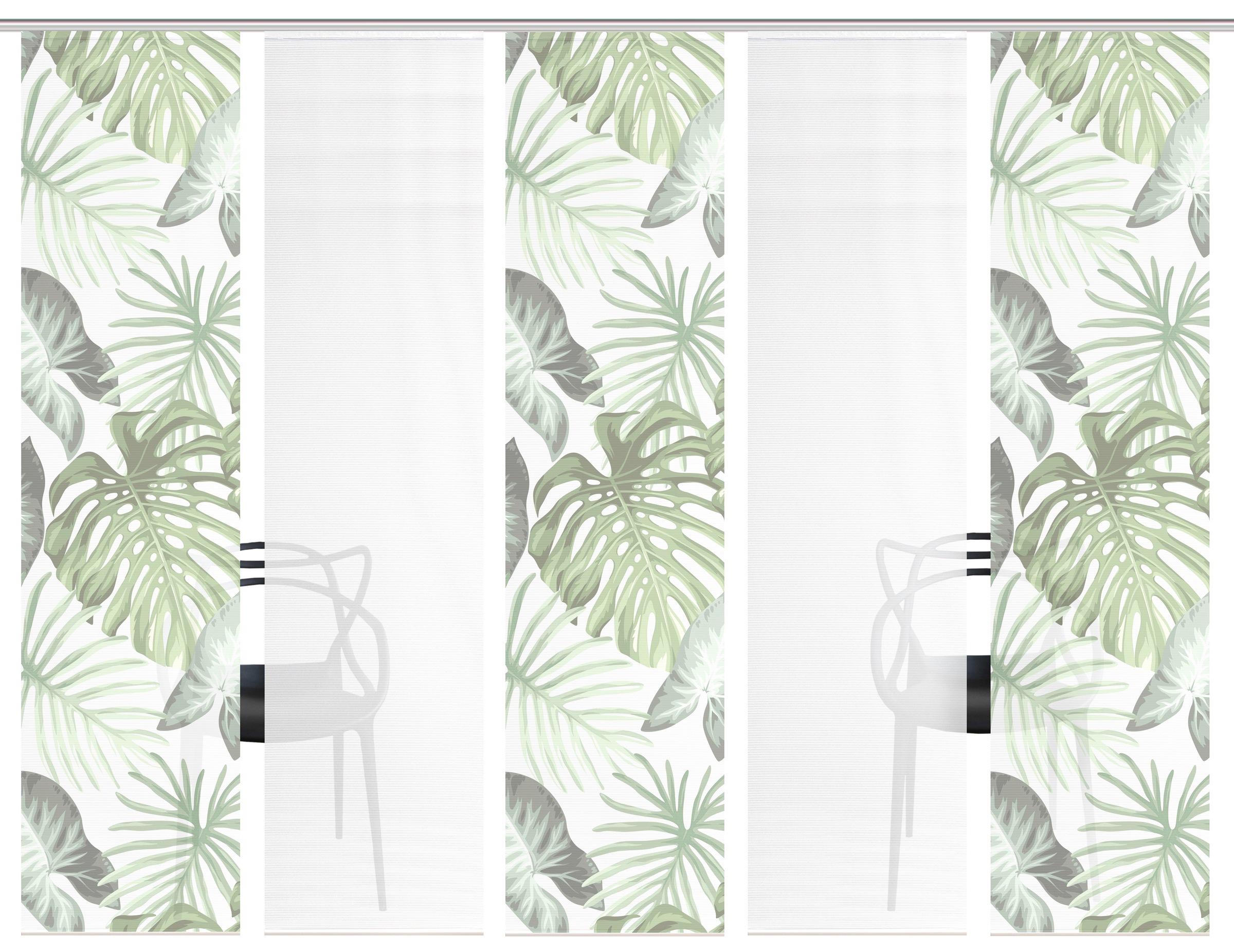 Vision S Schiebegardine "SANJA" Paneelwagen 5 Stk. tlg. Schiebevorhang,Bamb günstig online kaufen