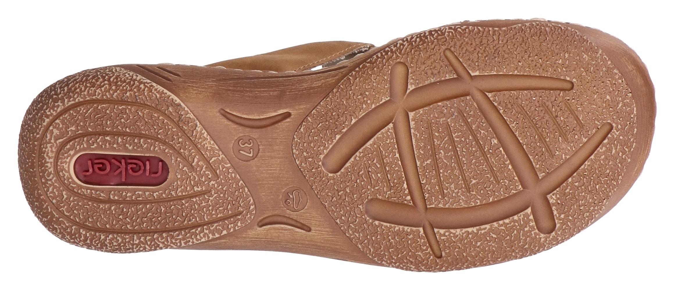 Rieker Pantolette, Sommerschuh, Schlappen, Hausschuh, Urlaubschuh mit Klettverschluss