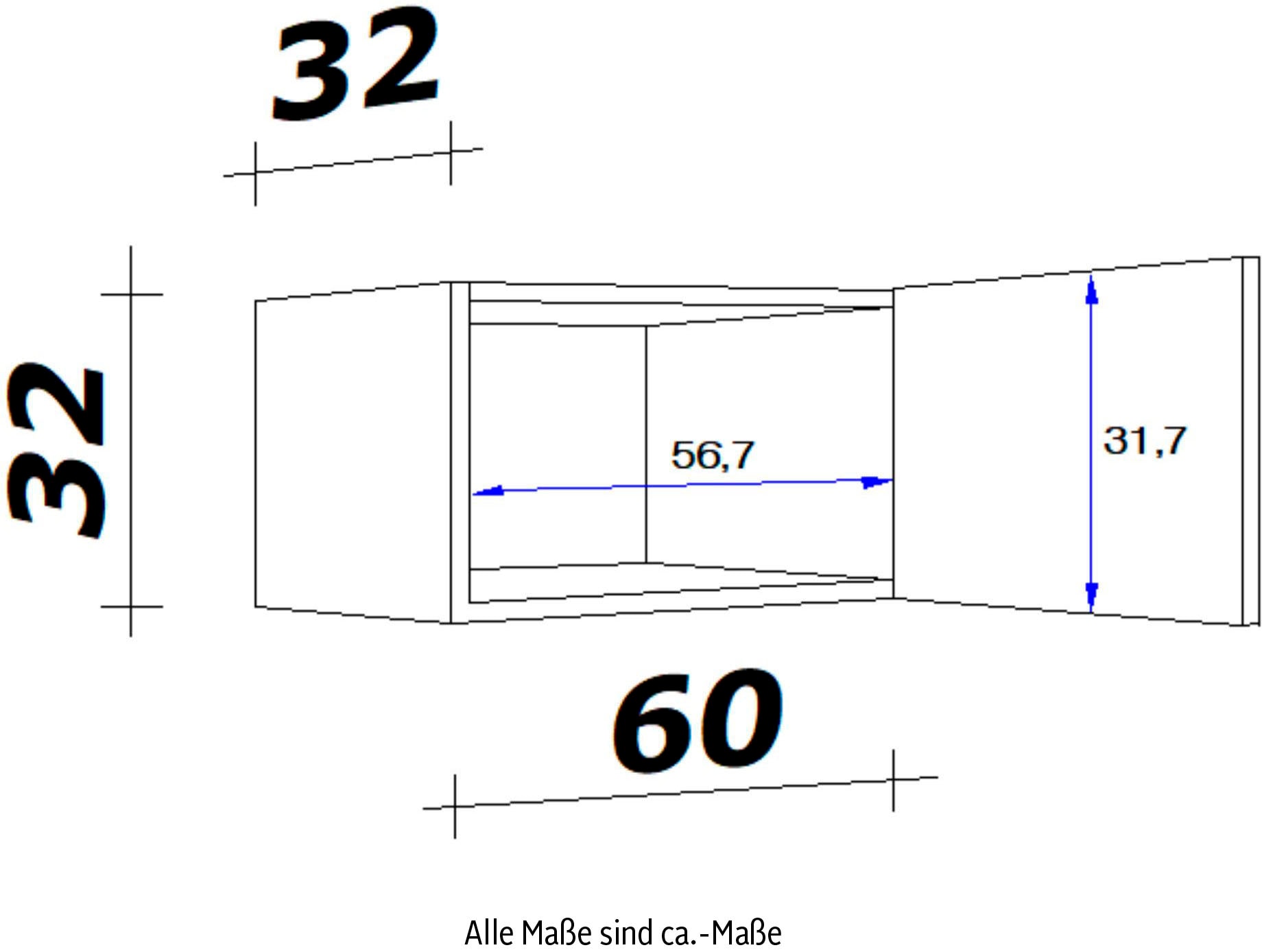 Flex-Well Klapphängeschrank »Vintea«, (B x H x T) 100 x 32 x 32 cm, mit Klappe