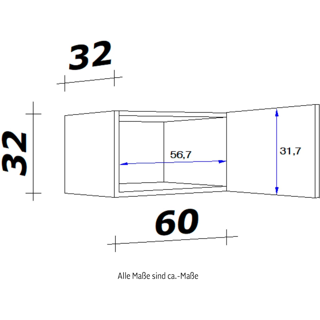 Flex-Well Kurzhängeschrank »Antigua«, (B x H x T) 60 x 32 x 32 cm