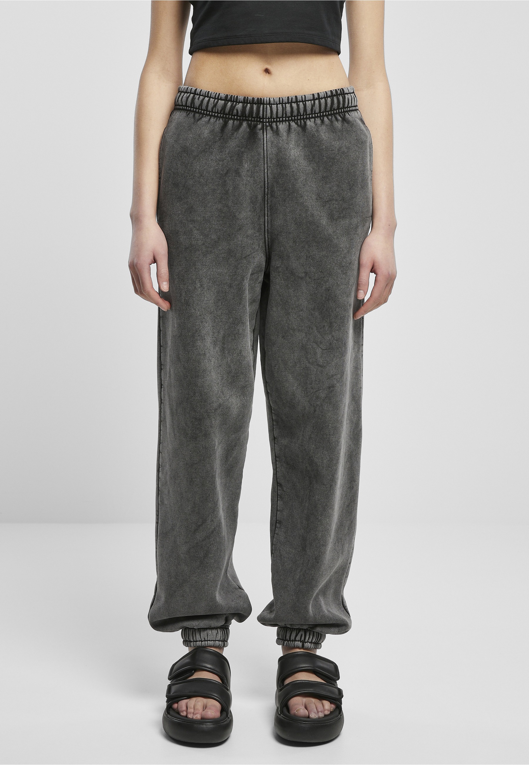 URBAN CLASSICS Sweathose »Urban Classics Damen Ladies High Waist Stone Washed Sweat Pants«