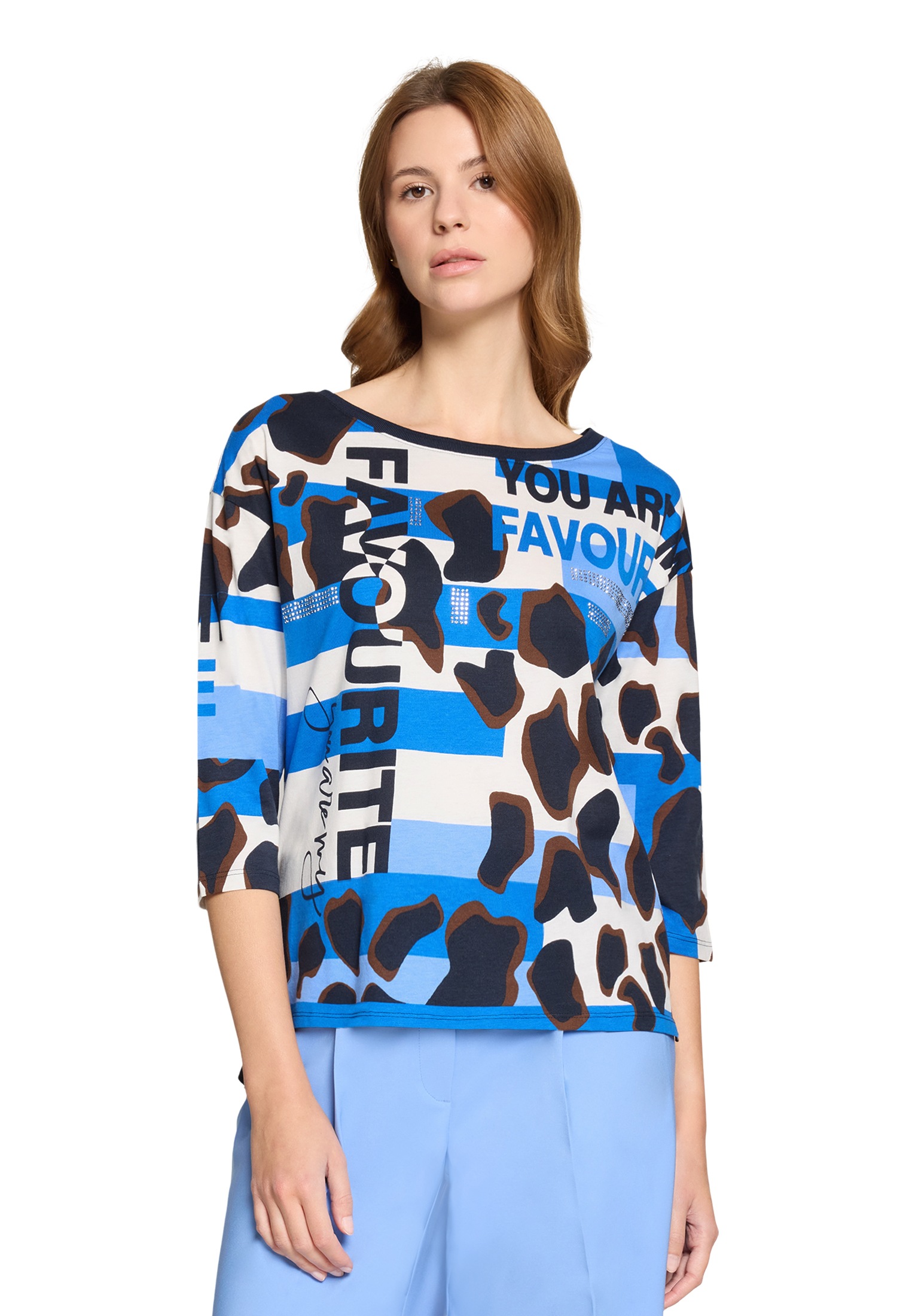 3/4-Arm-Shirt BETTY BARCLAY "Damen mit Seitenschlitzen", Herren, Gr. 36, dunkelblau, blau, Jersey, Obermaterial: 50% Modal, 50% Baumwolle, loose fit normal, U-Boot-Ausschnitt, Shirts 3/4-Arm-Shirt