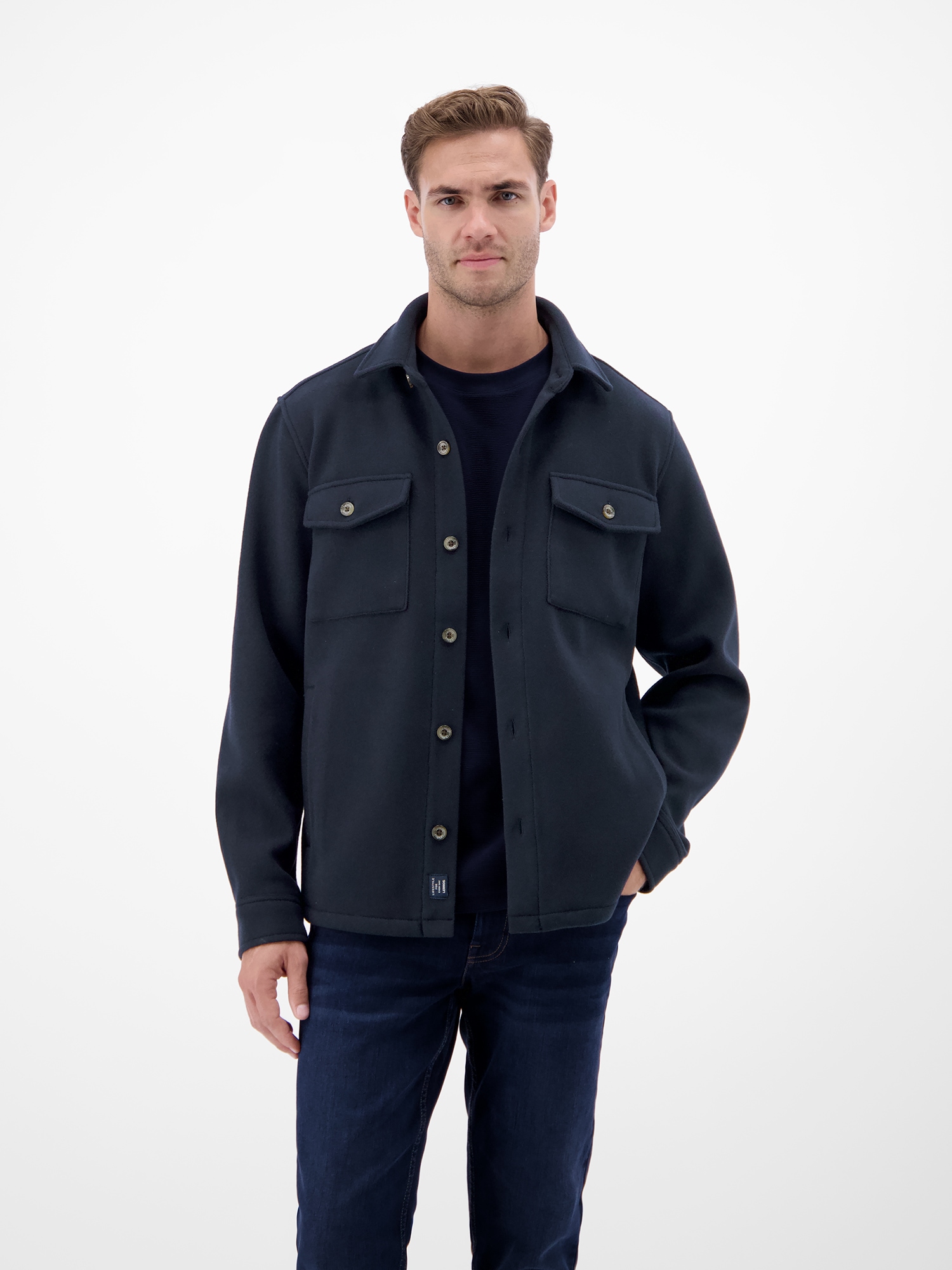 LERROS Langarmhemd "LERROS Urban-Style Hemdjacke in Wolloptik" günstig online kaufen