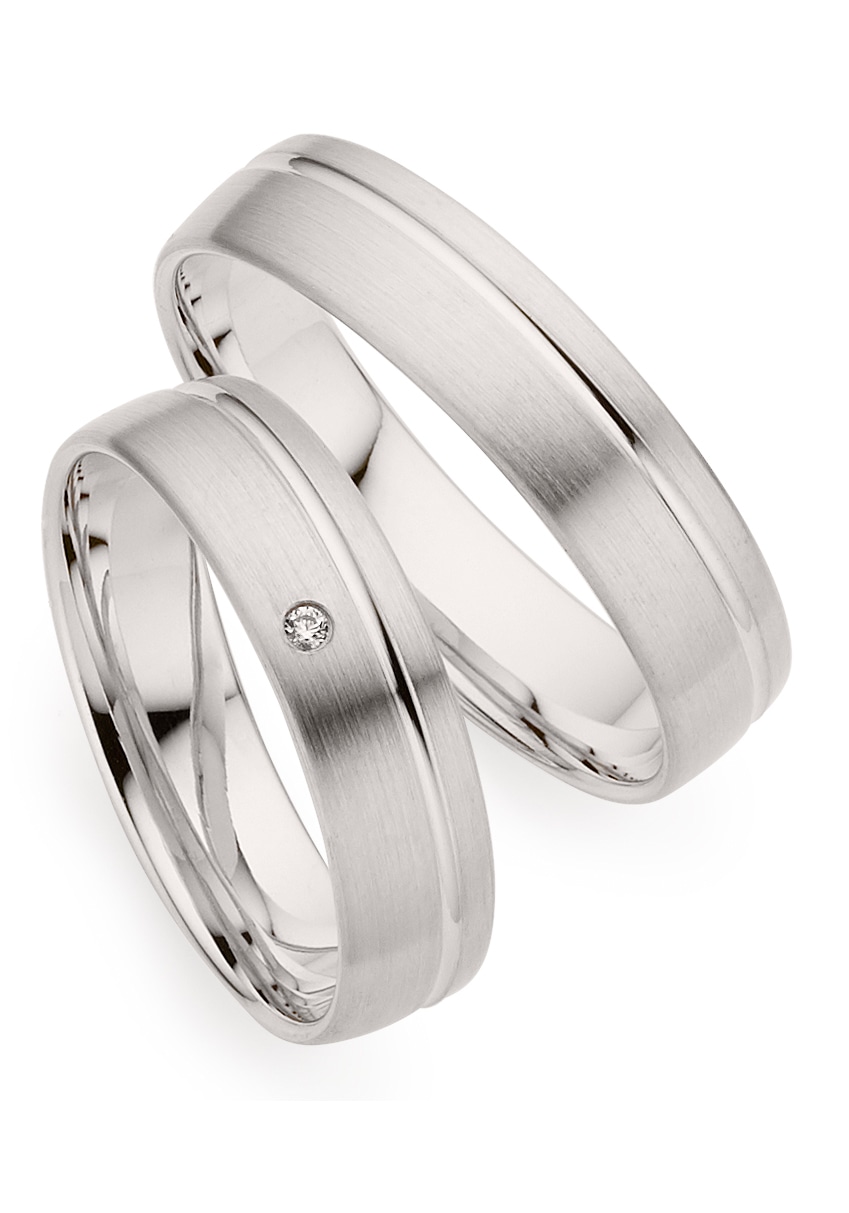 Trauring PHÖNIX "Schmuck Geschenk Silber 925 Trauring Ehering LIEBE versch. Varianten" Gr. 55, silber (silberfarben), Fingerringe, Damen, 55, 0,01 SI = kleine Einschlüsse mit Brillant, Silber 925 (Sterlingsilber), 5mm, Trauring, Made in Germany - wahlweis