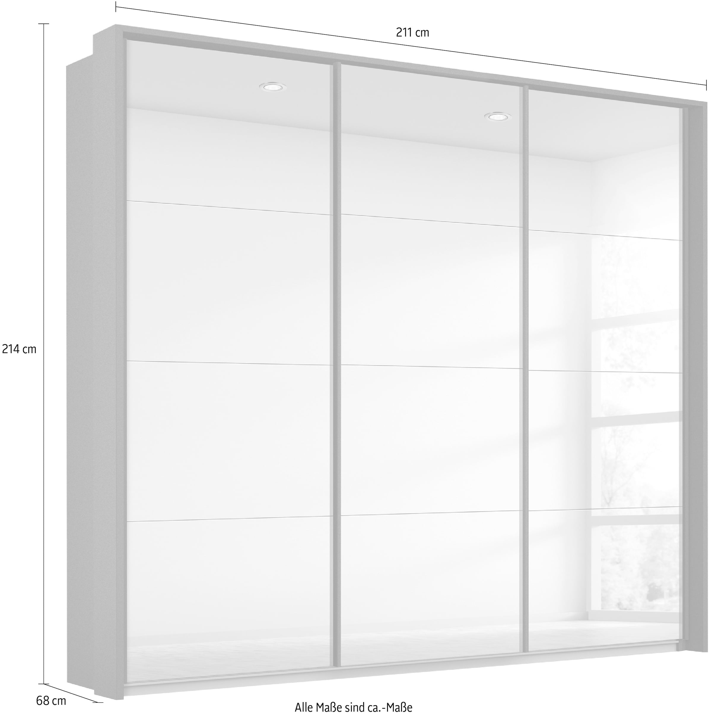 rauch Schwebetürenschrank »Oteli«, mit Spiegelfront und Passepartout optional mit Beleuchtung