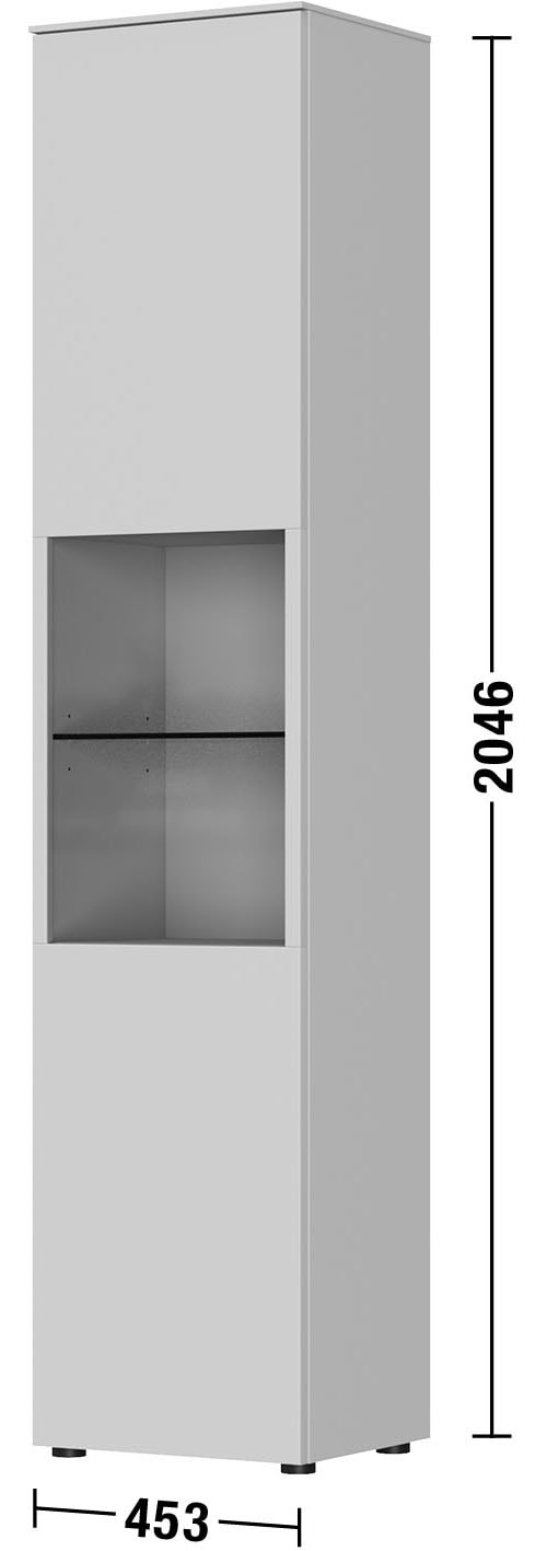 nobilia® Hochschrank »Avala, 45 x 205 x 37 cm (B/H/T)« 1 Stk. tlg. aus Echtholzfurnier mit Segmentglastür