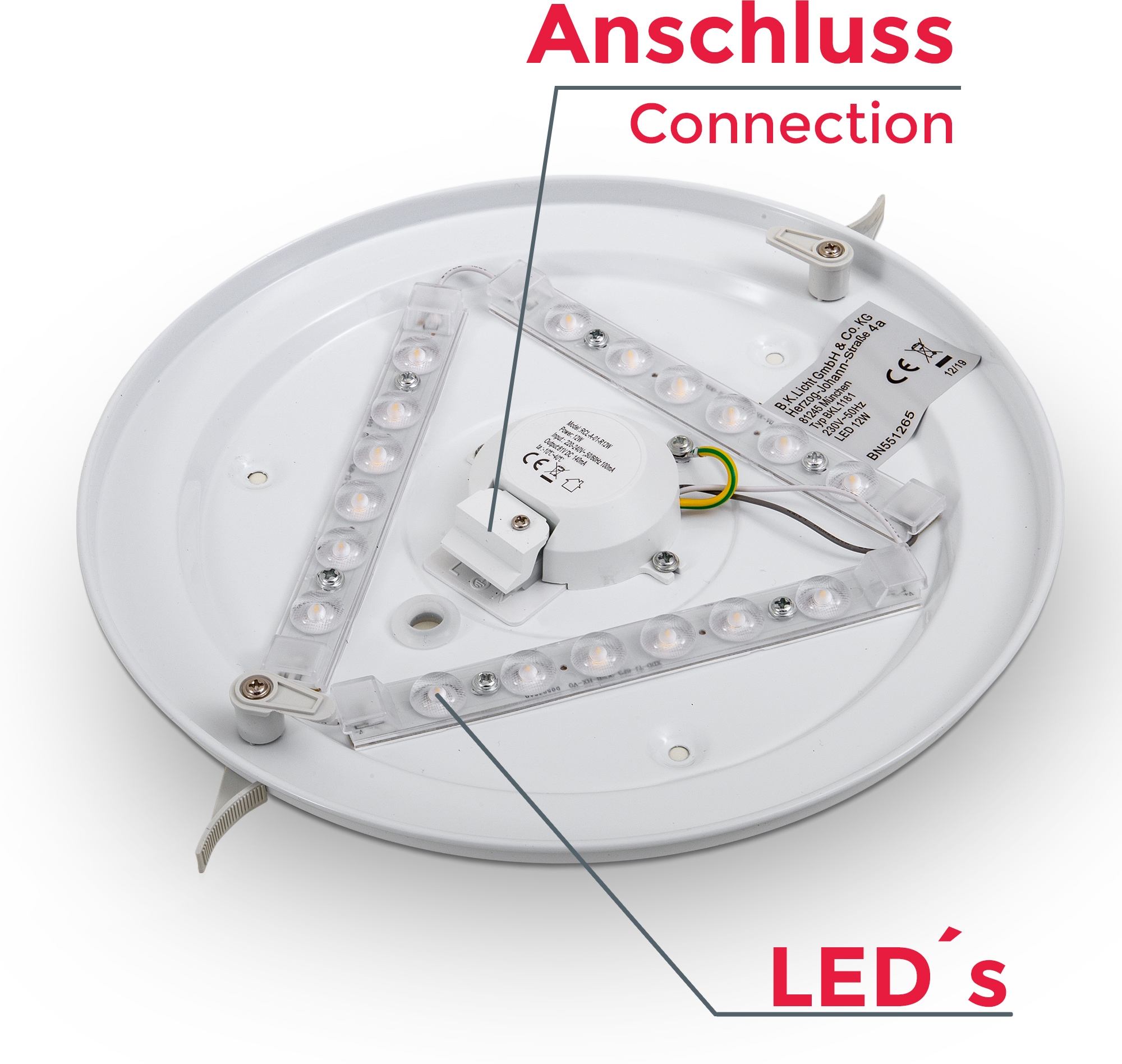 Deckenlampe Design-Lampe Weiß 1 »Leonis«, LED 12W Wohnzimmer LED BAUR flammig-flammig, 28cm Leuchte Deckenleuchte B.K.Licht |