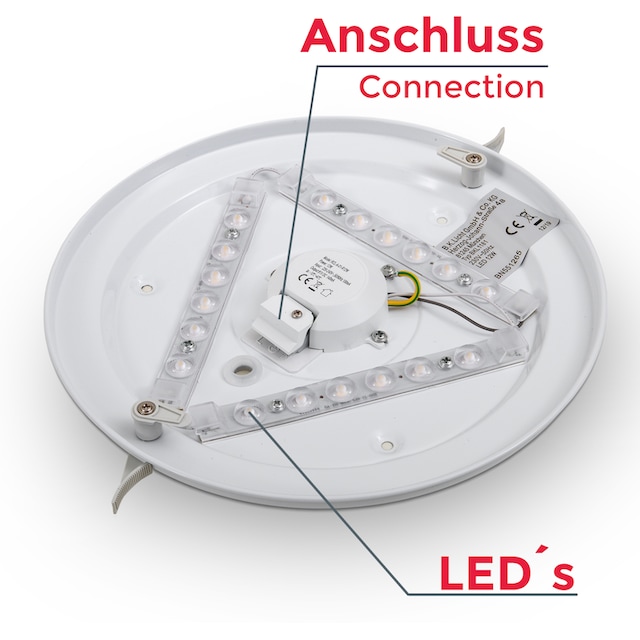 Weiß LED Wohnzimmer flammig-flammig, Deckenleuchte Leuchte LED 12W 1 | B.K.Licht BAUR 28cm Design-Lampe »Leonis«, Deckenlampe