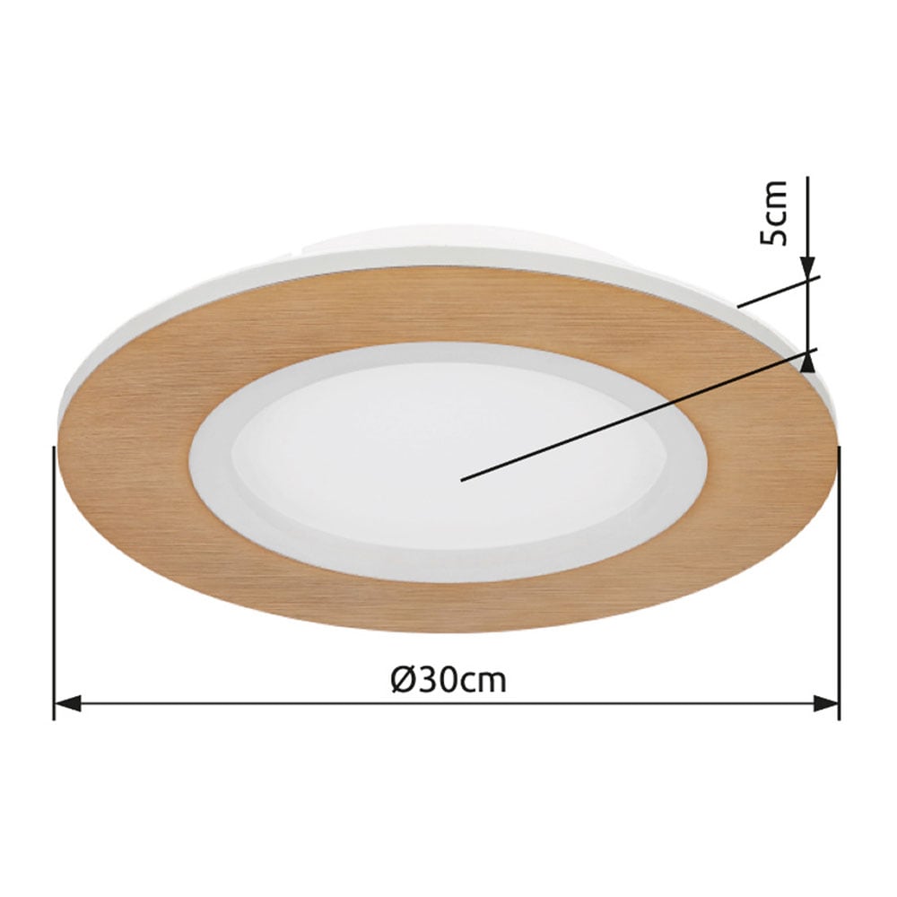 GLOBO LIGHTING LED Deckenleuchte »CLAY«, Leuchtmittel LED-Modul | LED fest integriert, Deckenlampe/holzoptik/rund/Wohnzimmer/Schlafzimmer