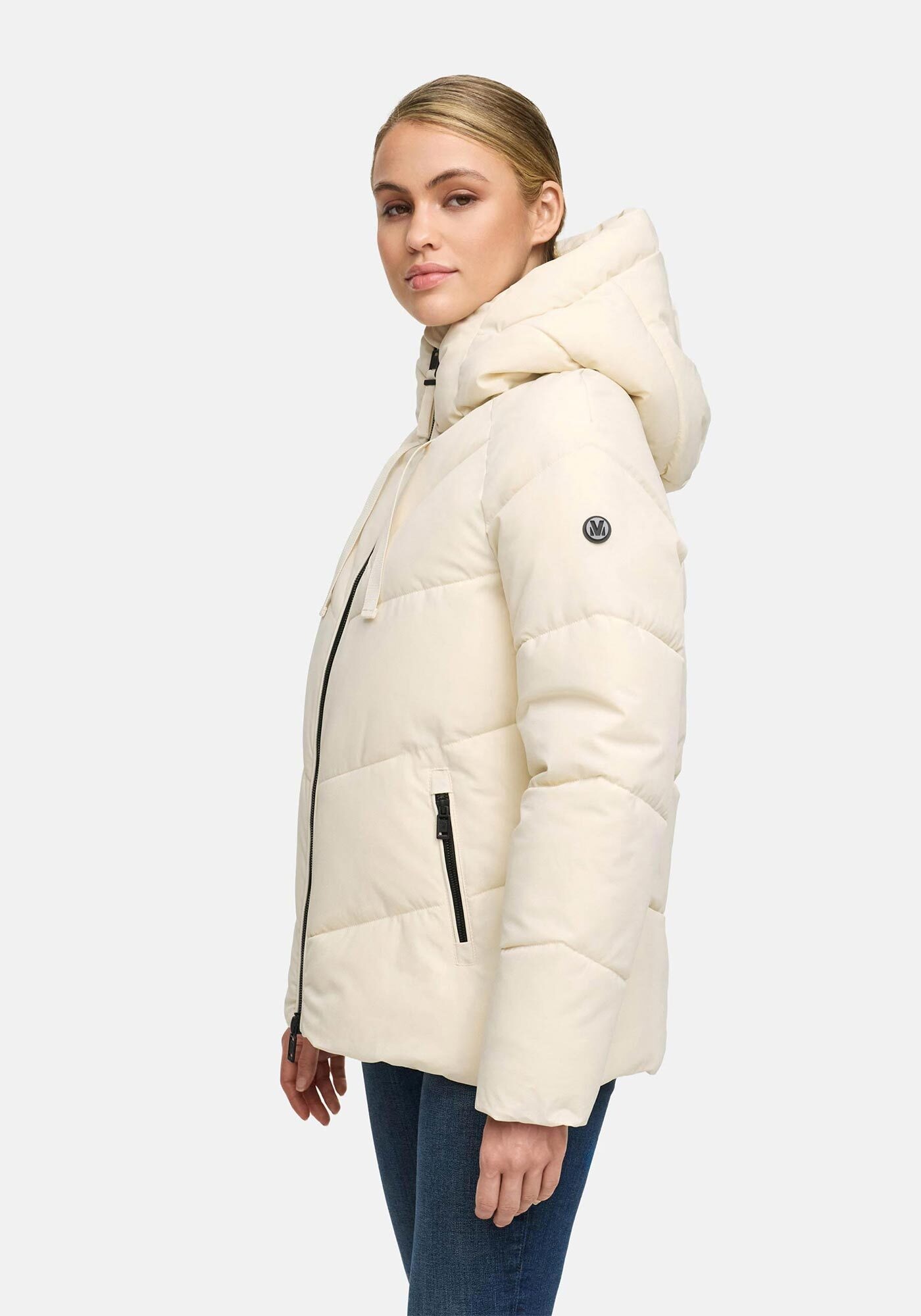 Marikoo Winterjacke »Kwamee« Schräg gesteppte Winterjacke mit fester Kapuze