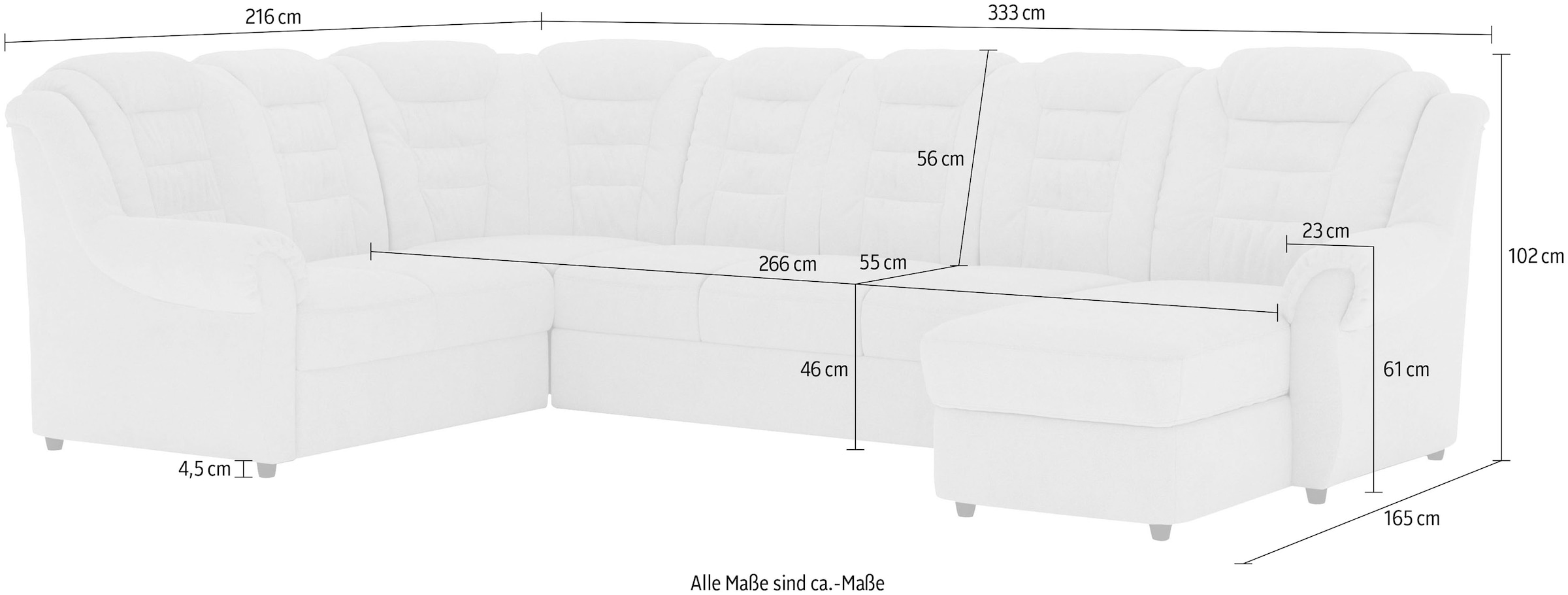 Home affaire Wohnlandschaft »Boston U-Form«, Gemütliche Wohnlandschaft mit hoher Rückenlehne in klassischem Design