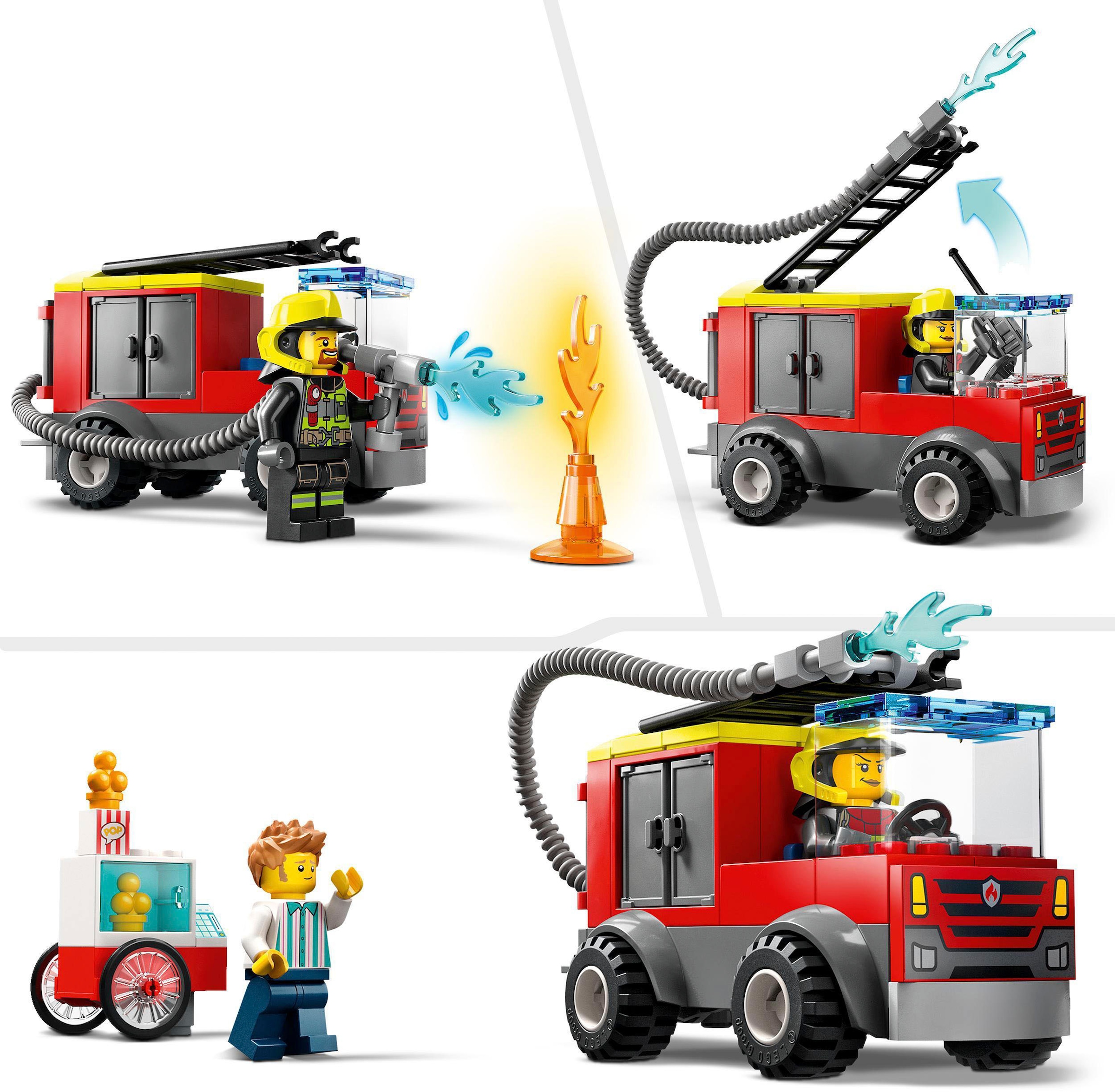 LEGO® Konstruktionsspielsteine »Feuerwehrstation und Löschauto (60375), LEGO® City«, (153 St.), Made in Europe