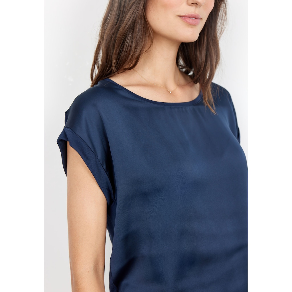 soyaconcept Shirtbluse »SC-Thilde6«, mit Bündchen und Vorderteil aus Satin, der Rücken aus Jersey