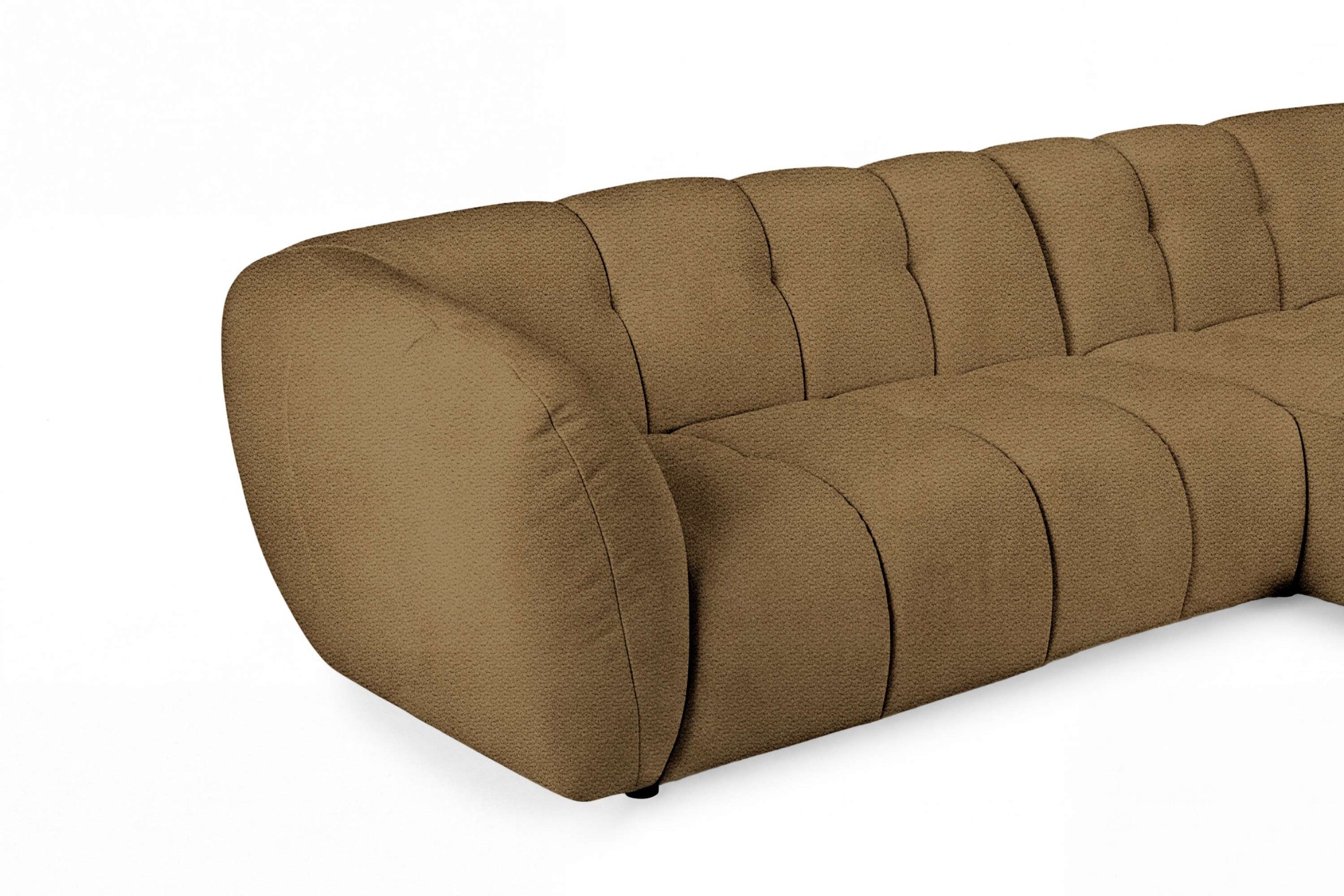 OTTO home Ecksofa »Gerron, Struktur-Chenille-Stoff mit Mélange-Effekt« Breite 271 cm, L-Form, vertikale Steppung, organische Rundungen