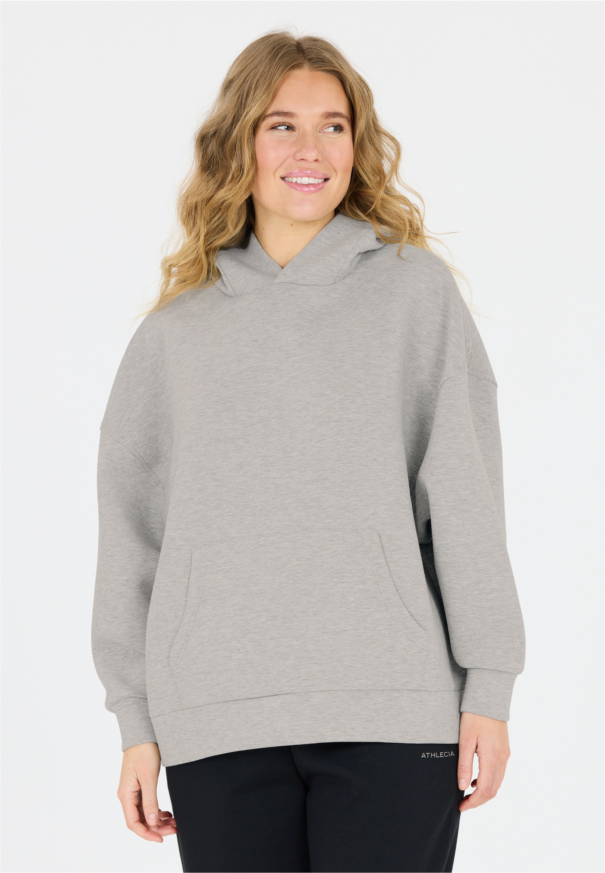 ATHLECIA Damen Sweatshirt "Larisa"hellgrau, meliert, Gr. 44, unifarben, 68% Polyester, 25% Viskose, 7% Elasthan, Sweatshirts, im lockeren Schnitt