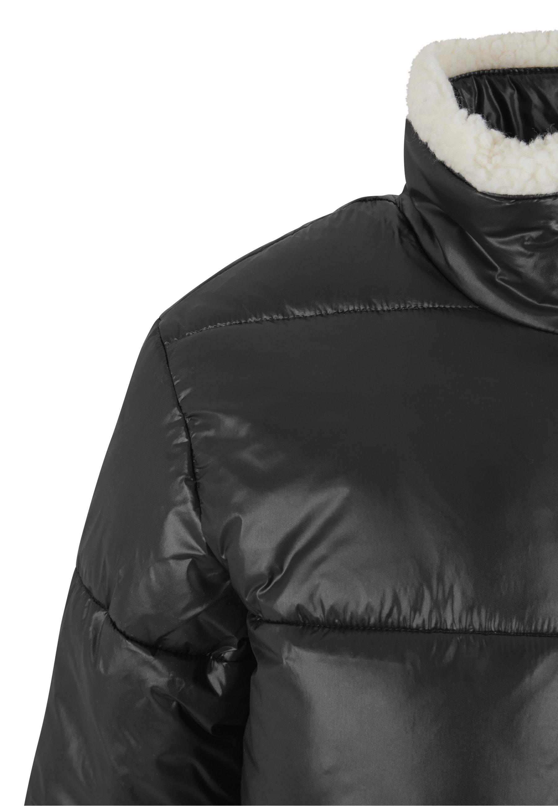 URBAN CLASSICS Allwetterjacke »Urban Classics Ladies Recycled Shiny Puffer Sherpa Jacket« 1 Stk. tlg. ohne Kapuze