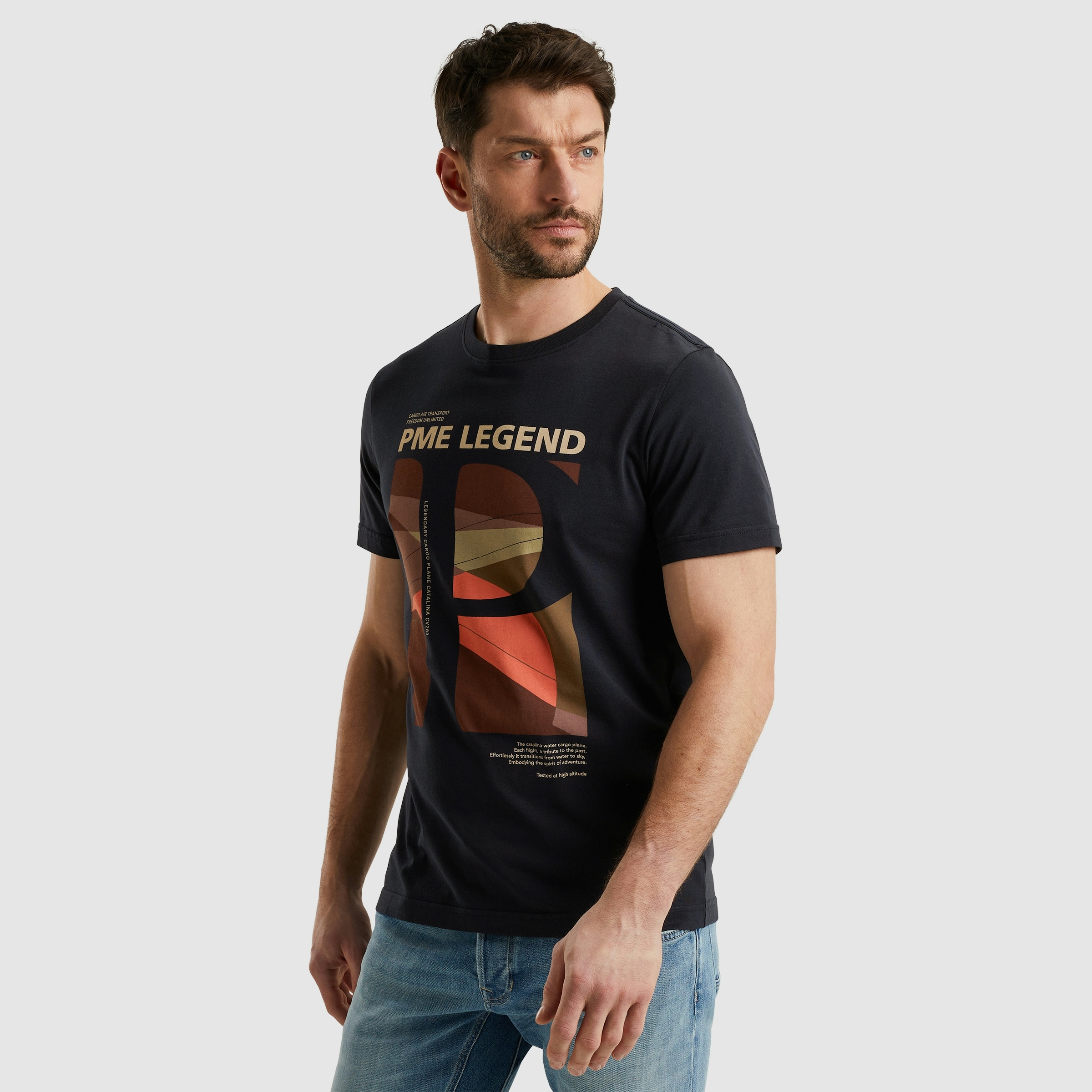 PME LEGEND T-Shirt »Short sleeve r-neck single jersey«, mit Logo Print