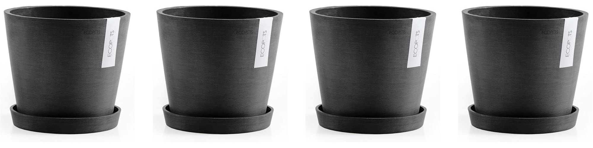 ECOPOTS Blumentopf "Amsterdam", (Set, 4 St.), mit passenden Untersetzern