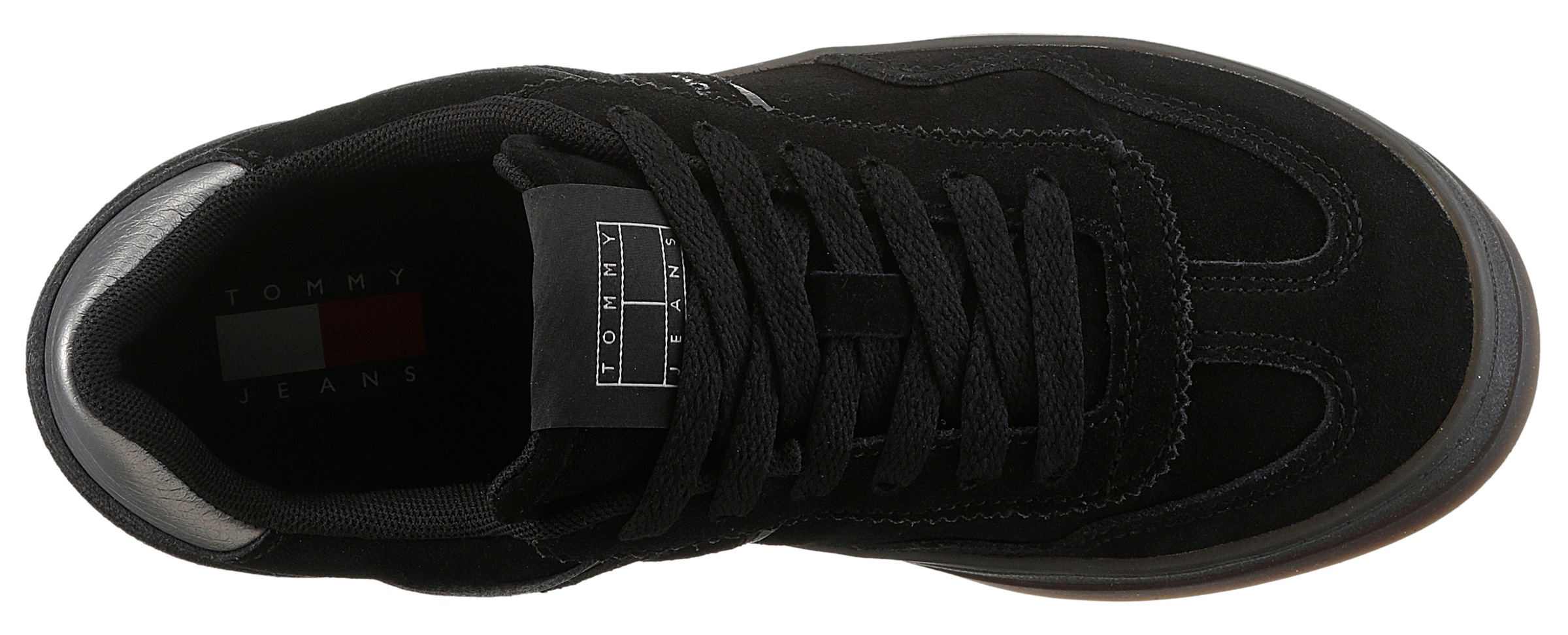 Tommy Jeans Plateausneaker »THE GREENWICH FLATFORM ELEVATED«, Schnürschuh, Freitzeitschuh, Halbschuh mit Logo-Aufnäher