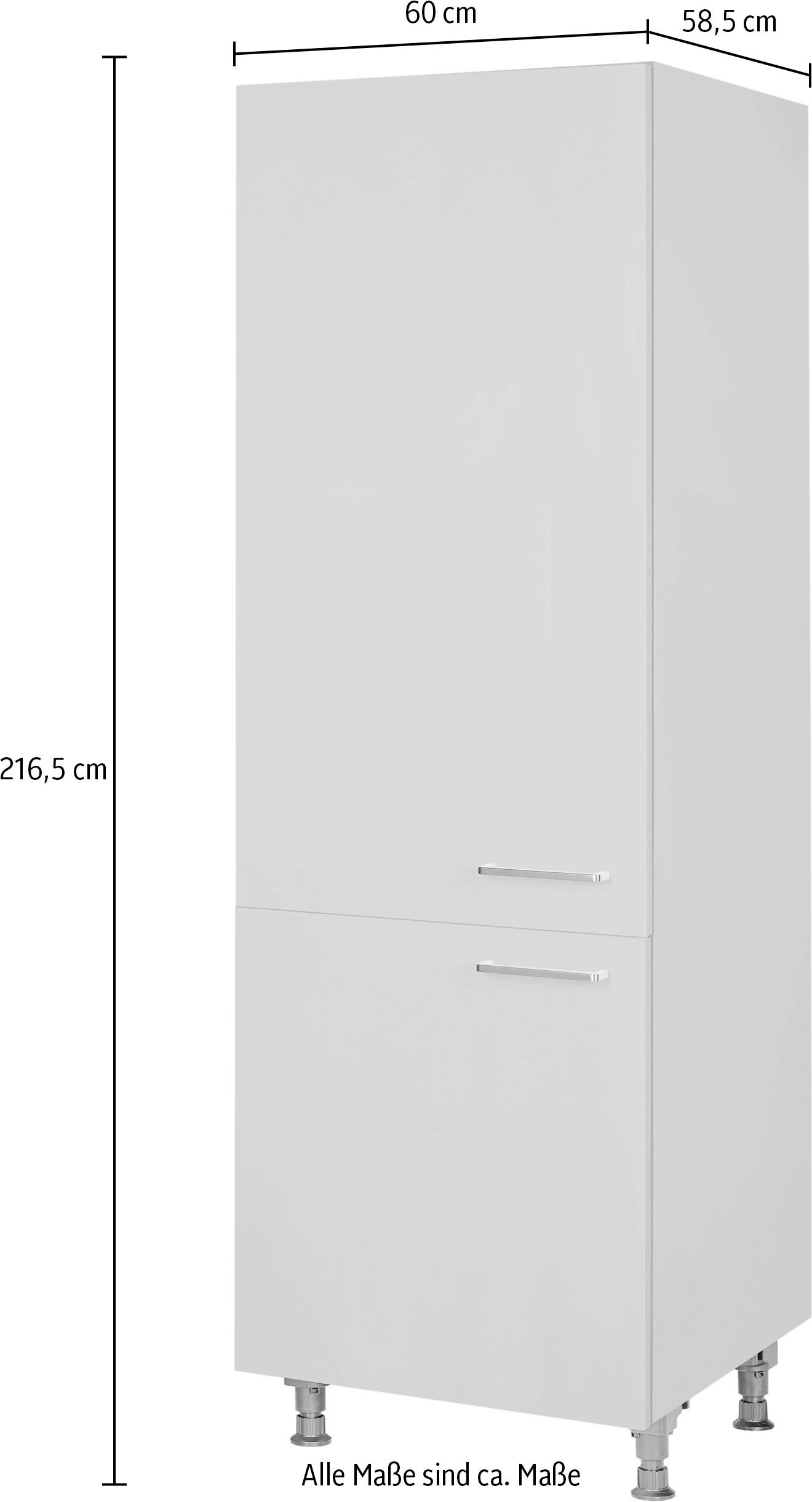 nobilia® Hochschrank »"Touch", Ausrichtung wählbar, mit zwei Türen, vormontiert,«, Breite/Höhe: 60/216,6 cm