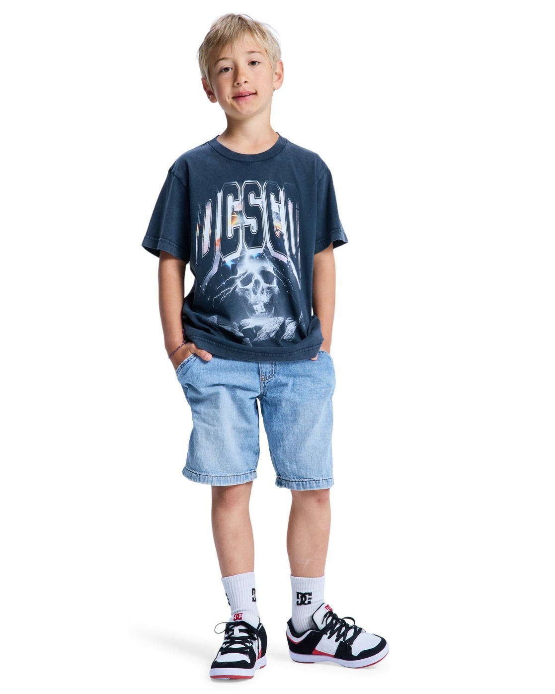 T-Shirt DC SHOES "Skull Storm", Jungen, Gr. 14(155-164cm), schwarz, Obermaterial: 75% Walkfrottier, 25% Walkfrottier;, Shirts T-Shirt 3