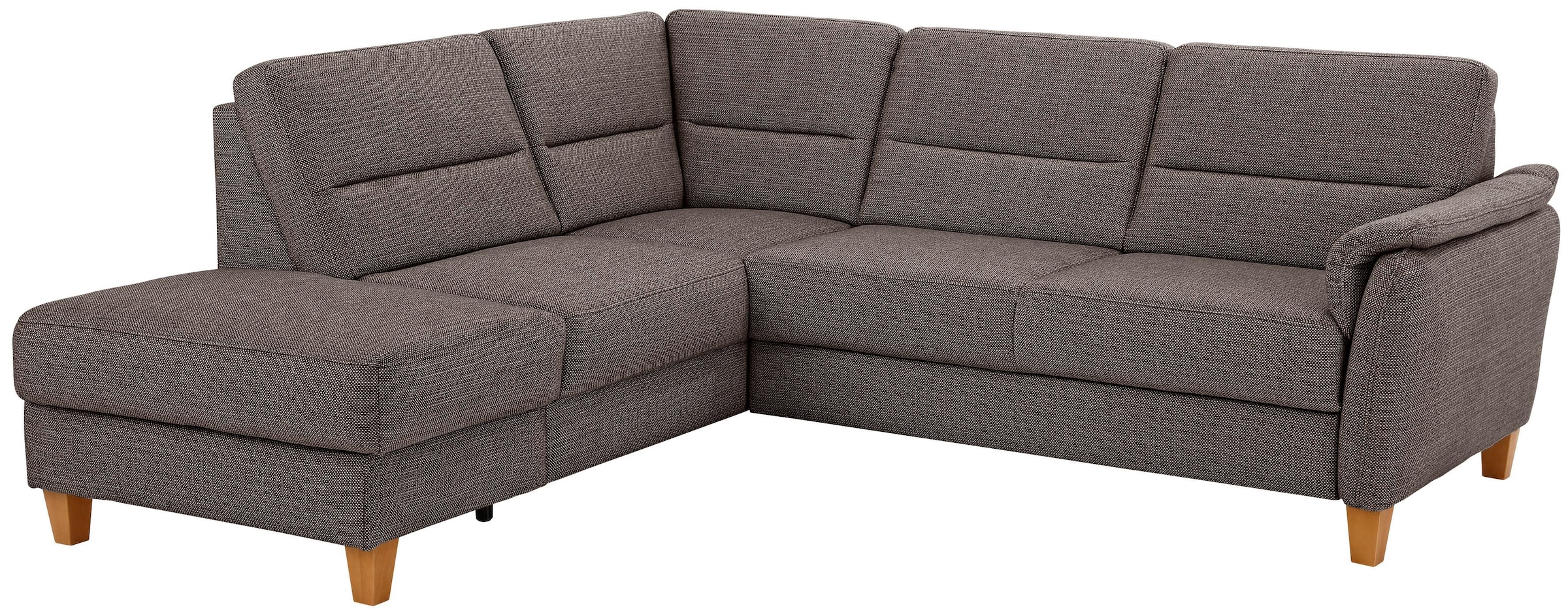 Home affaire Ecksofa "Palmera, L-Form, B: 236 cm, Bettfunktion & Bettkasten wählbar" Federkern-Polsterung, Sitzhöhe 48 cm, handgefertigt, stilvolles Design