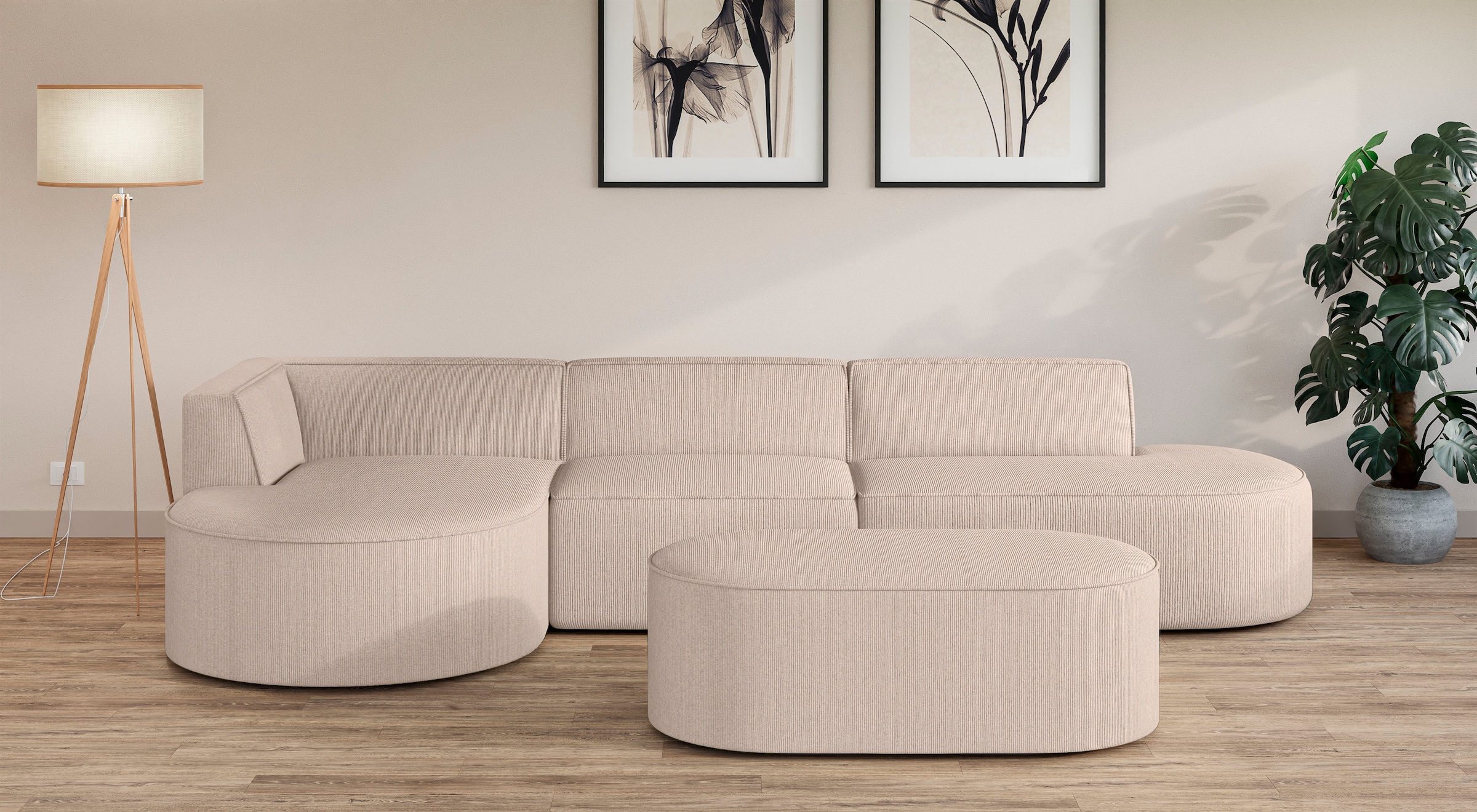 OTTO home Ecksofa "EIVIND Designer Sofa mit Ottomane rechts/links, B/T/H: 3 günstig online kaufen