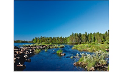 Alu-Dibond-Druck »Am Fluss in Finnland«, Gewässer, (1 St.)