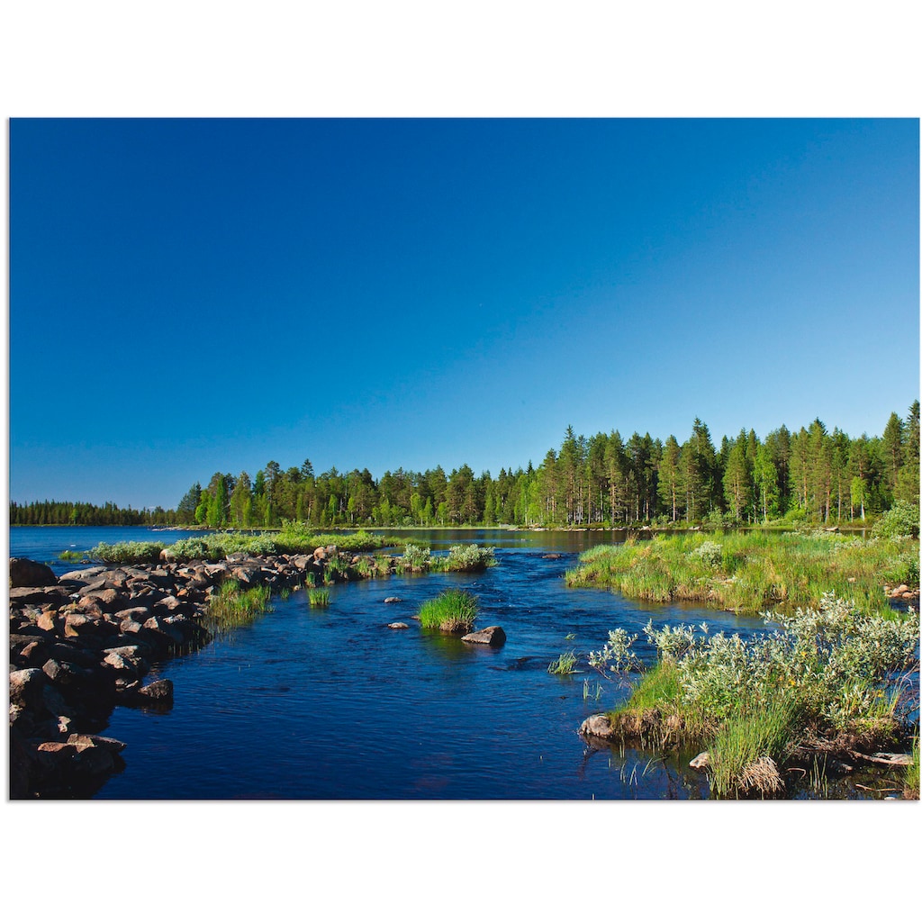 Artland Alu-Dibond-Druck »Am Fluss in Finnland«, Gewässer, (1 St.)