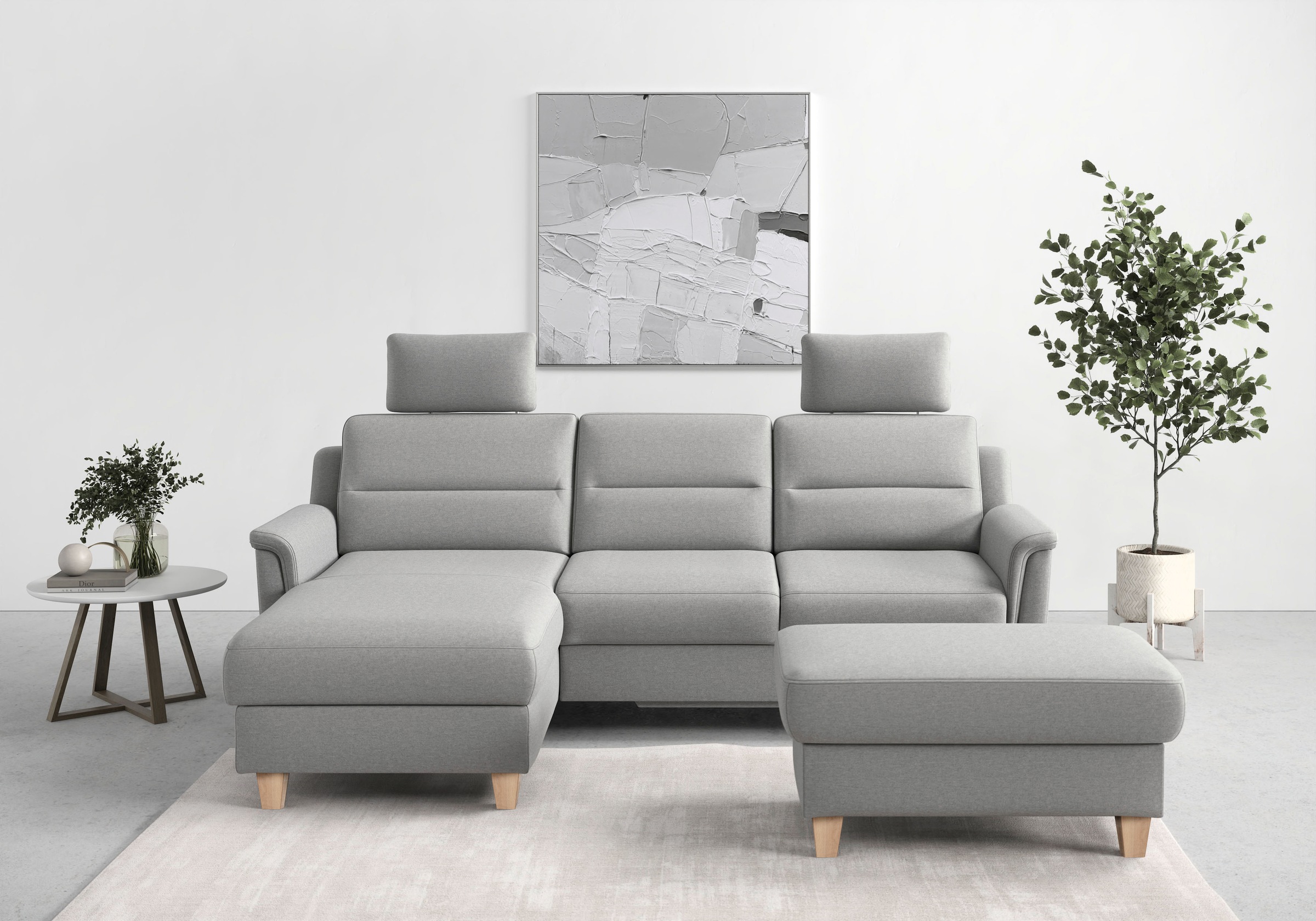 sit&more Ecksofa "Farö L-Form" inklusive Federkern, wahlweise mit Schlaffunktion und Bettkasten