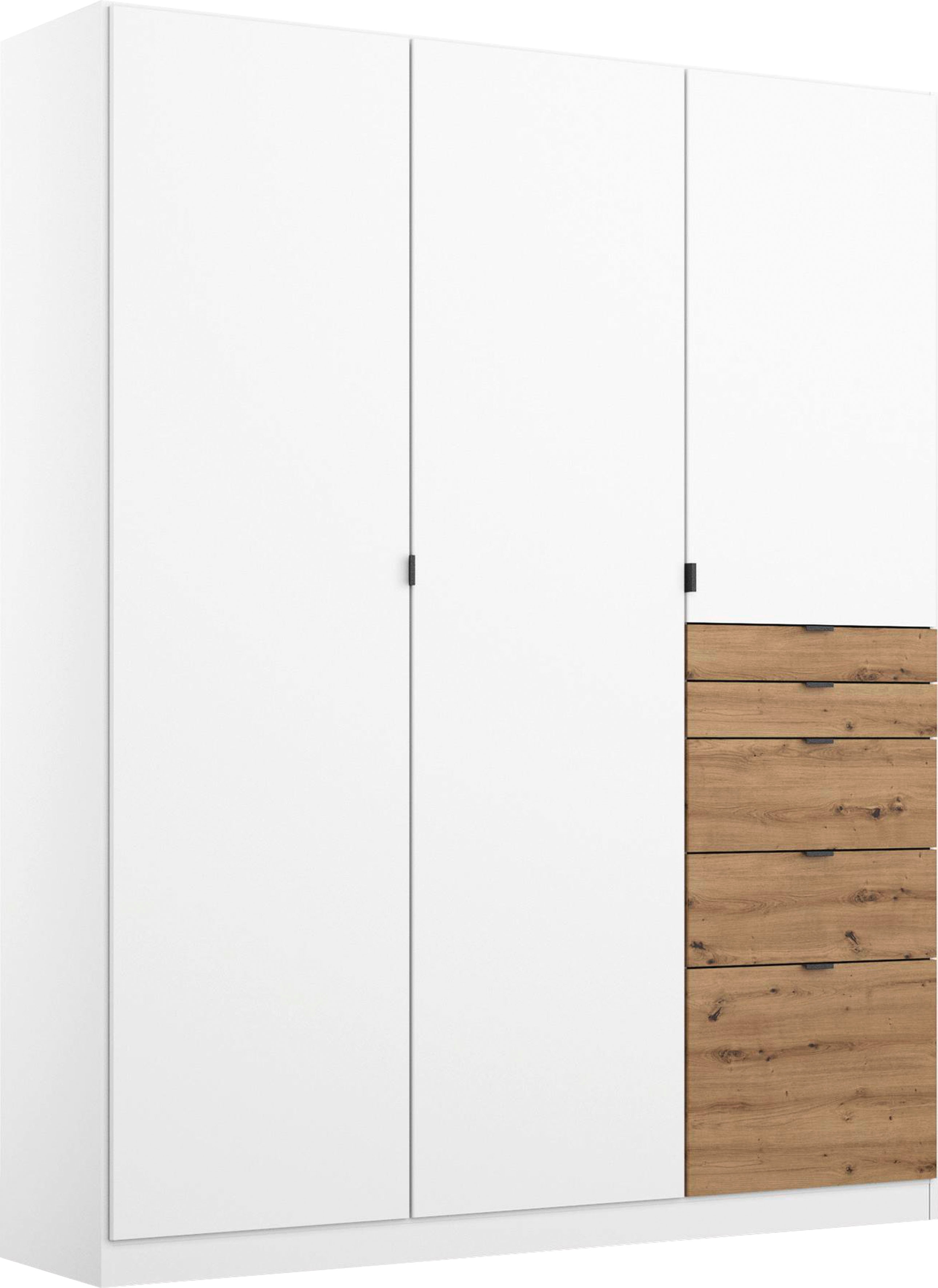 rauch 1100000002199 "Kleiderschrank Schrank Garderobe Wäscheschrank Ankleide ONTARIO" Breiten 136/181 cm, mit 5 Schubladen in unterschiedlichen Größen MADE IN GERMANY