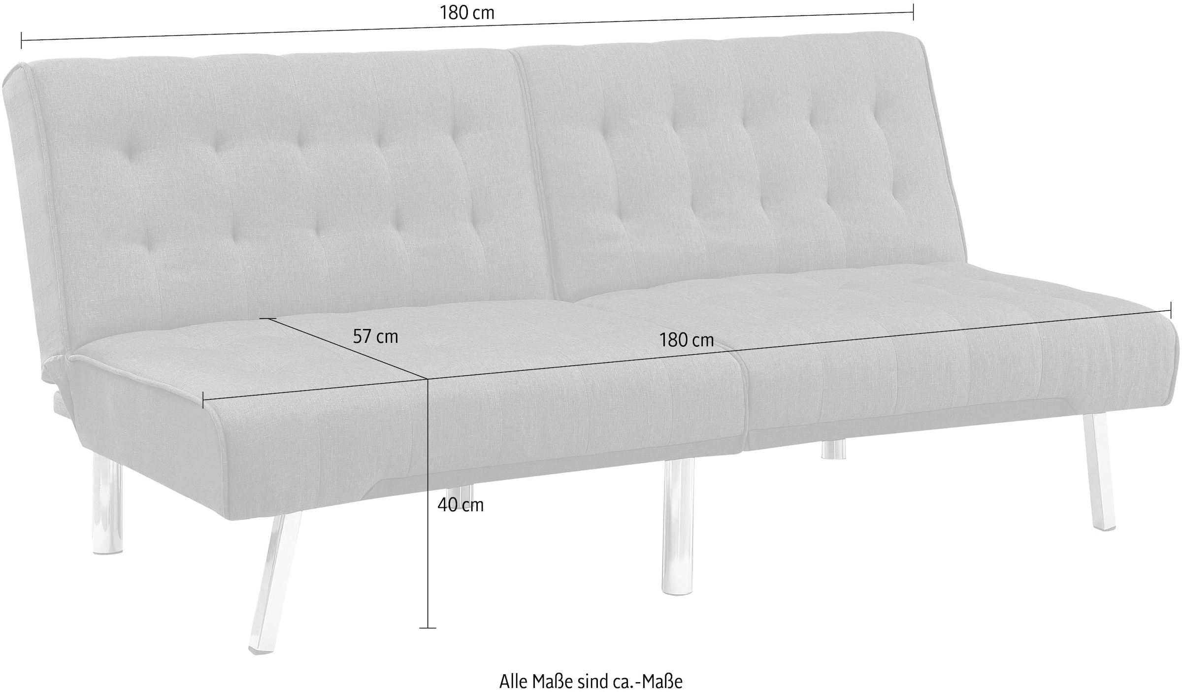 mit Rückenlehne, BAUR Wellenunterfederung mit home Sofa, kaufen ATLANTIC verstellbarer collection |
