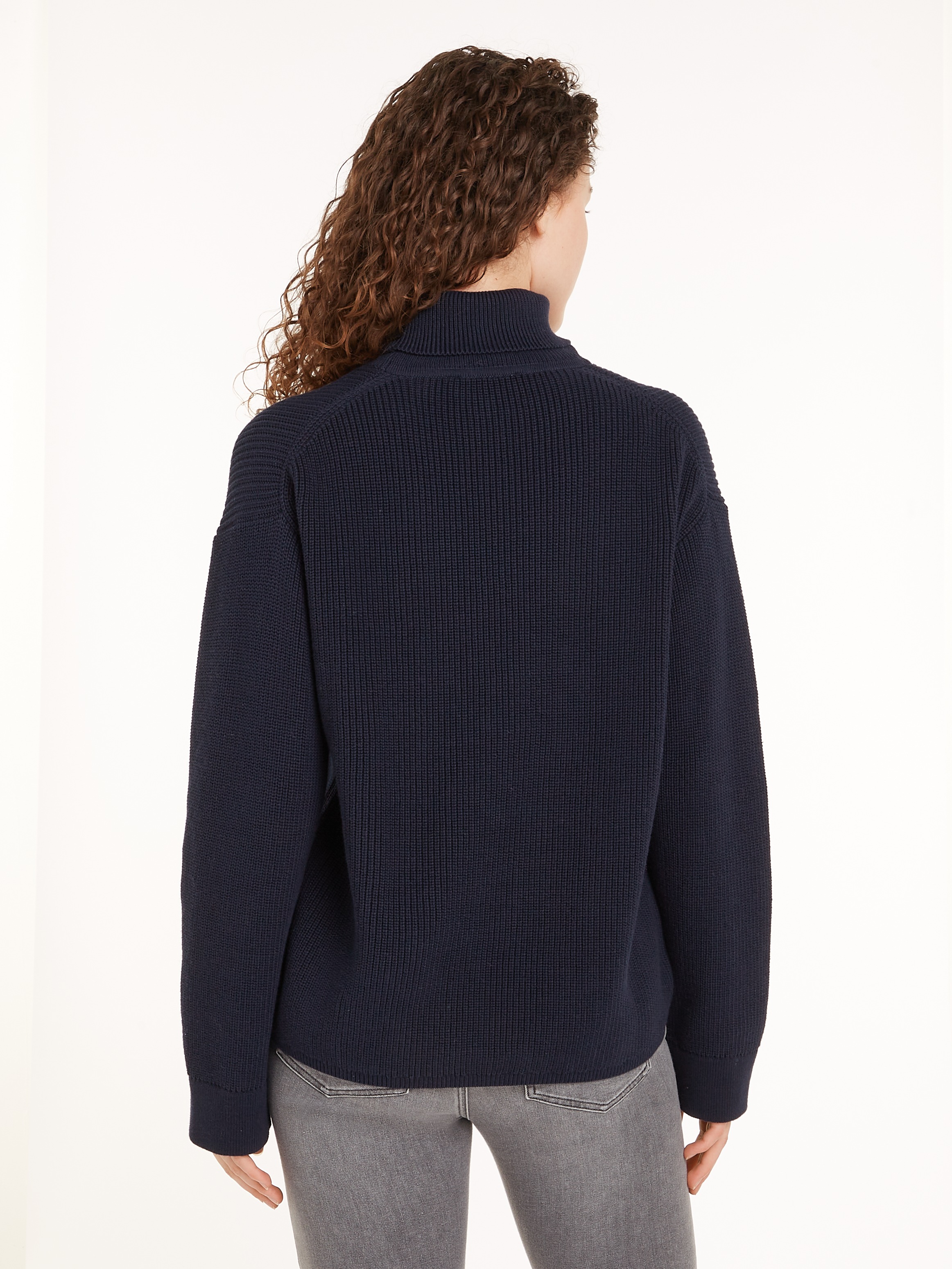 Tommy Hilfiger Strickpullover CO CARDI STITCH ROLL-NK SWEATER mit Rollkrage günstig online kaufen