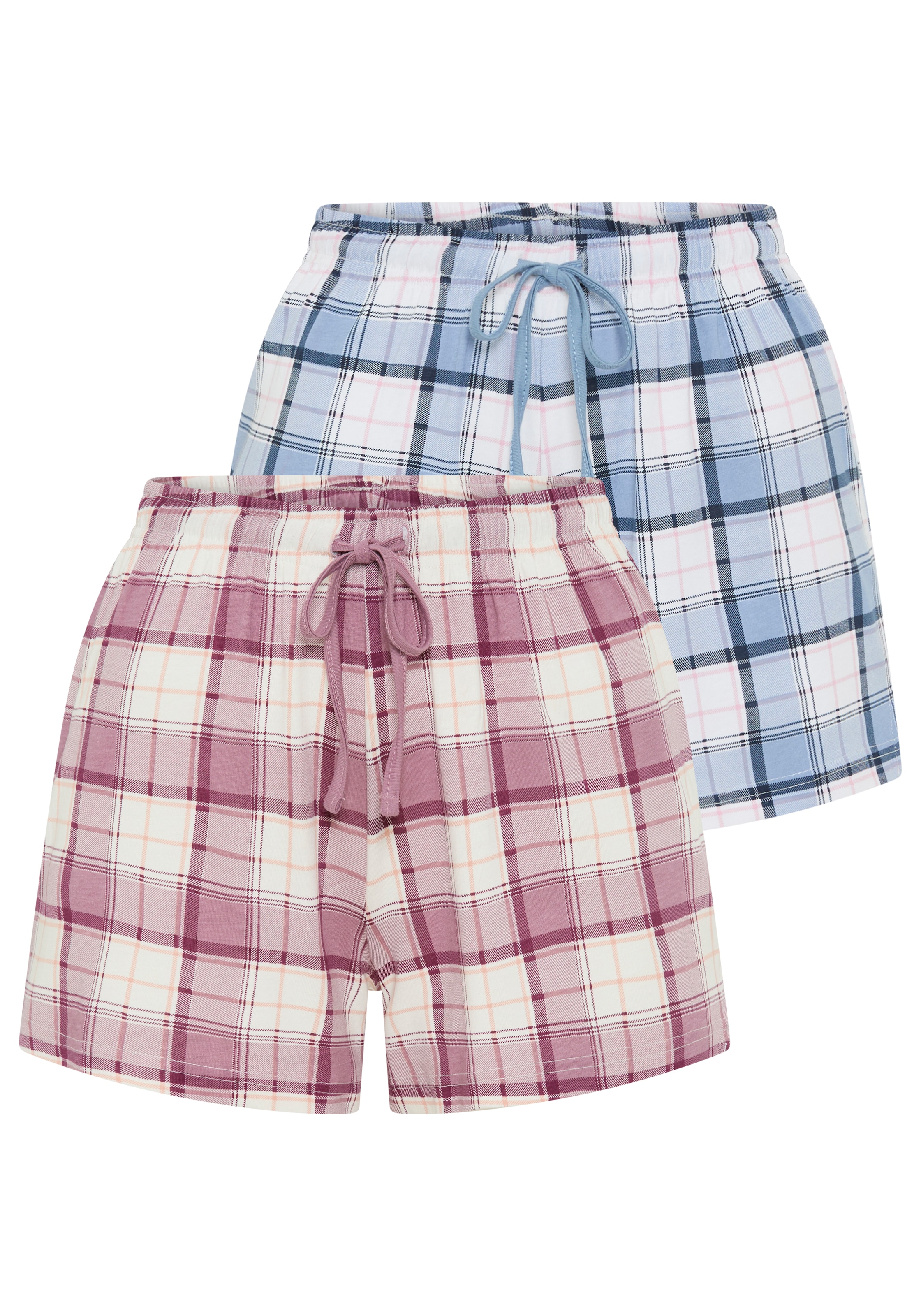 Vivance Dreams Shorty, (Set, 2 Stück), mit karierter Pyjamashorts