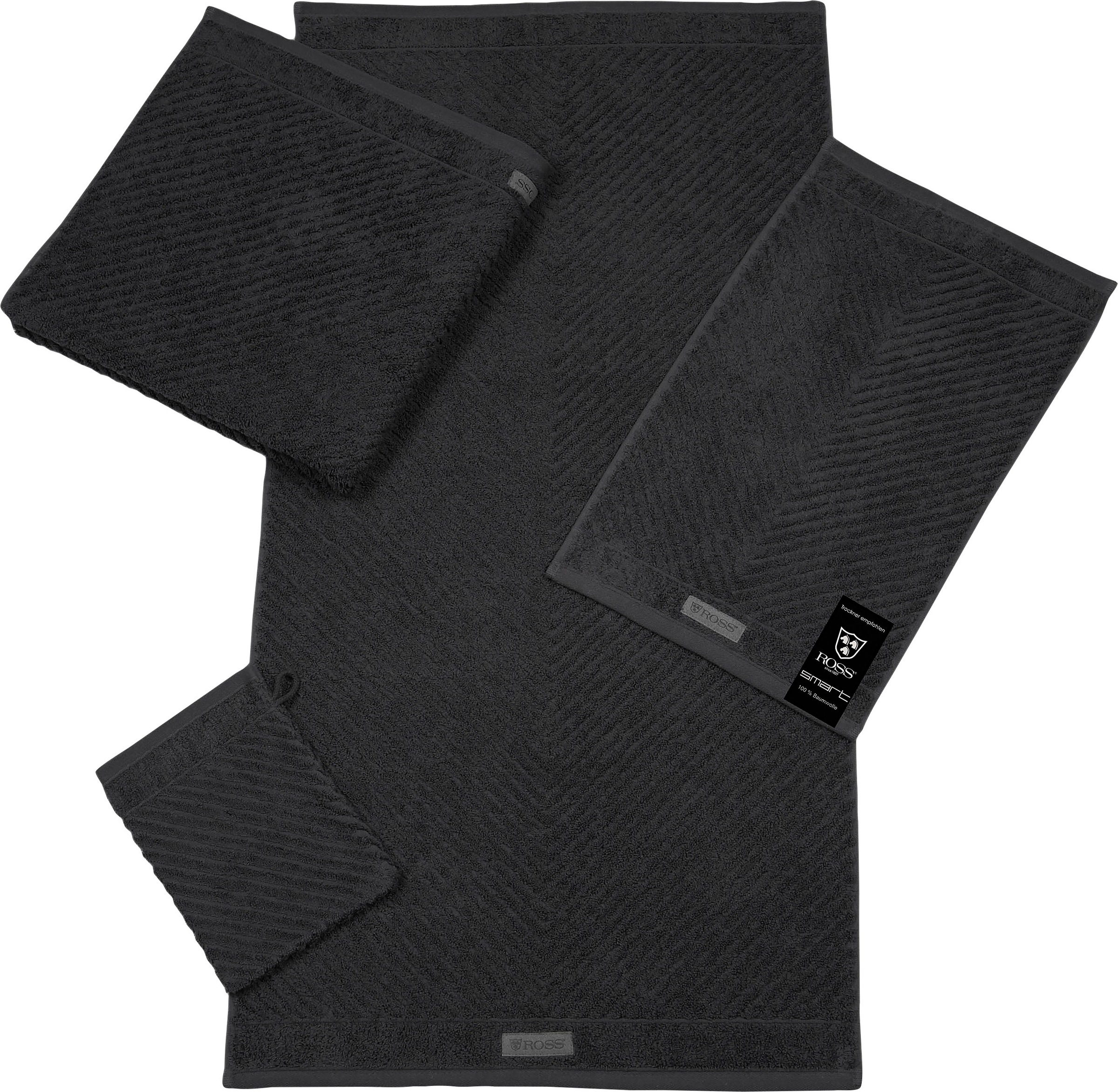 ROSS Duschtuch "Smart" Uni-Rippe mit Velourslabel günstig online kaufen